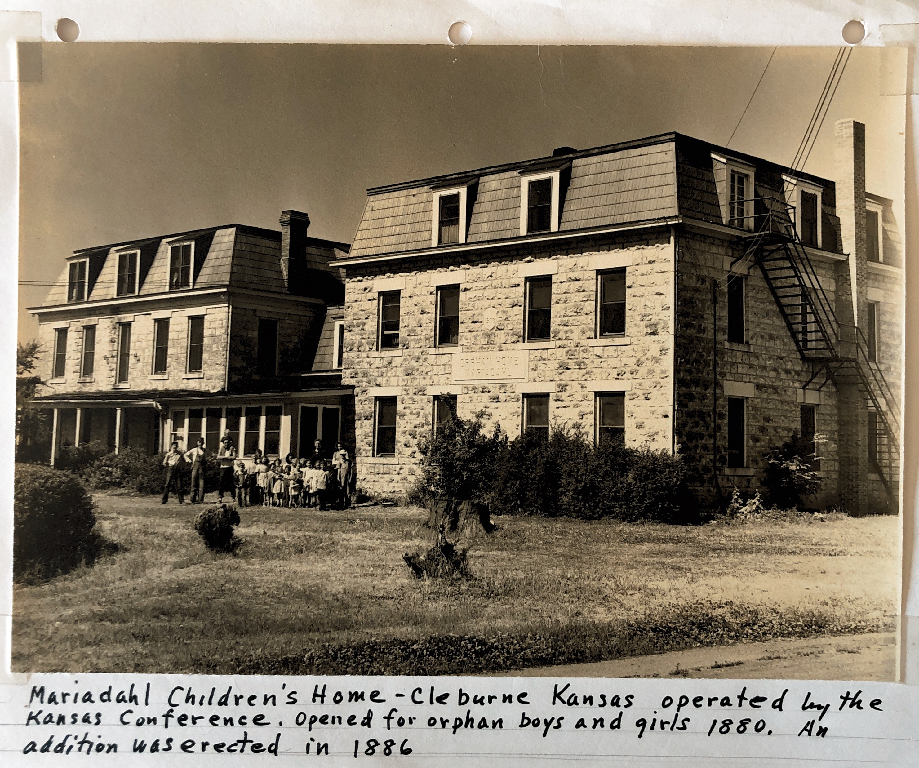 Mariadahl Children’s Home, Cleburne, Kansas. Reverend Otto Olson Oleen accepted a call to the home and to Mariadahl Lutheran Church in 1931. The family moved there in 1932. Reverend Otto Olson Oleen and his family stayed there 14 years(until 1946). 
