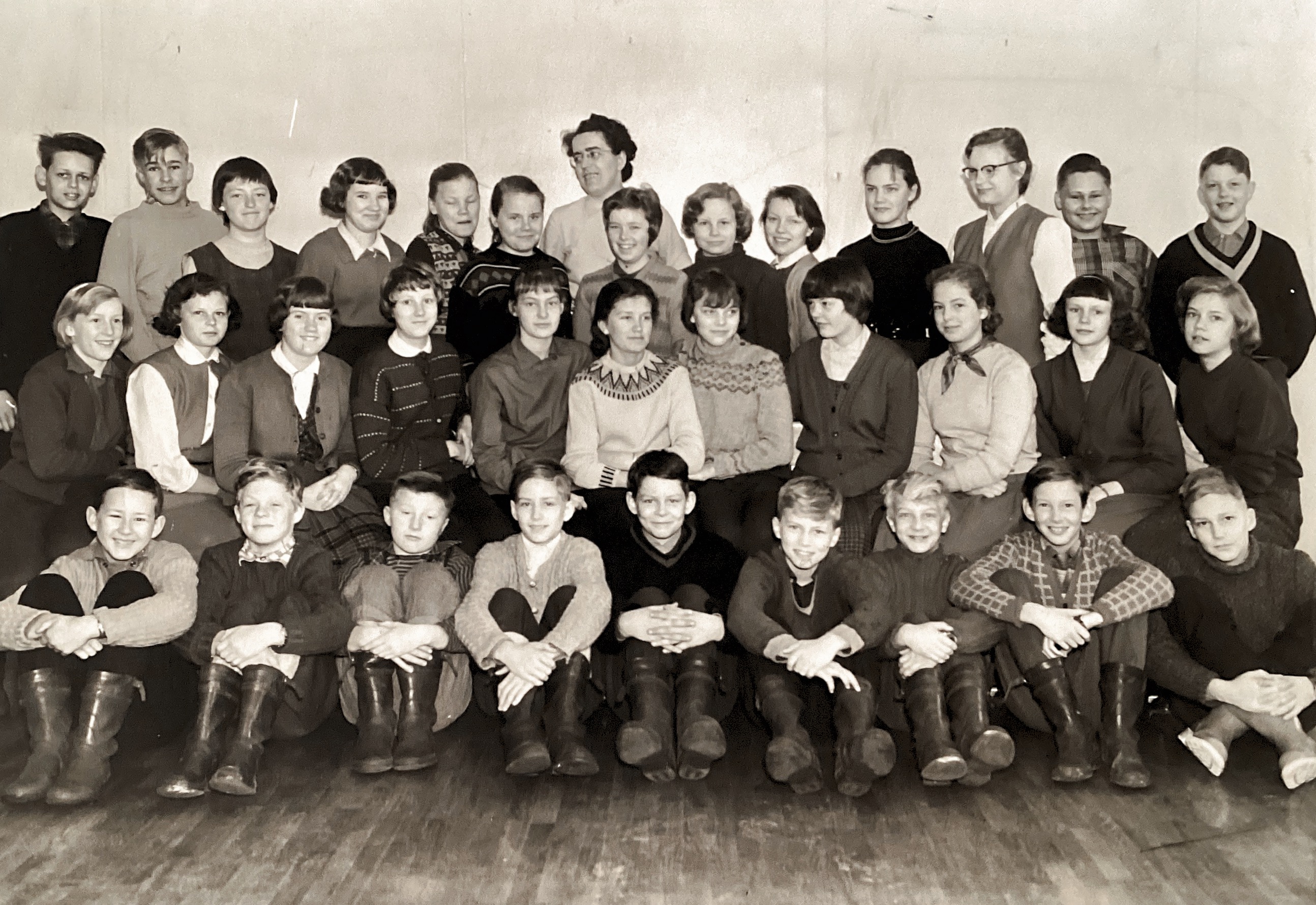 Klass 1:4 Junsele Kommunala Realskola, läsåret 1956-1957
