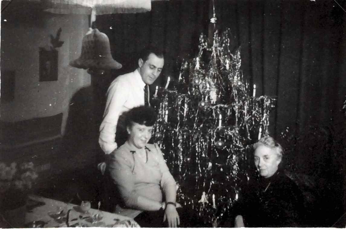 Christmas 1949- Leiden, Holland. My parents and grandmother on holiday from Germany..