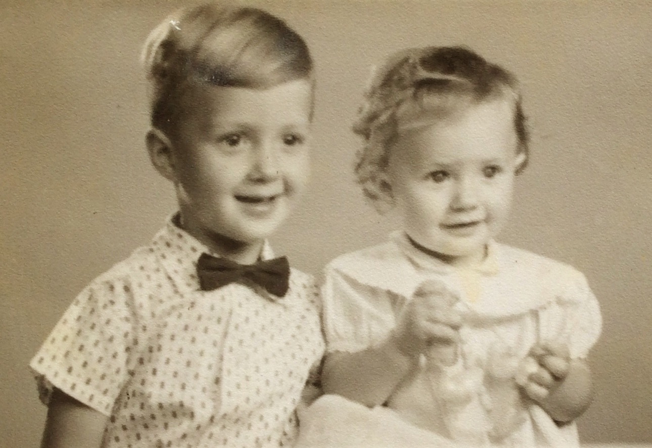 CHRISTMAS 1960....ILONA ONE YEARS OLD AND MICHAEL 3 YEARS OLD....VREDEHOEK FLAT