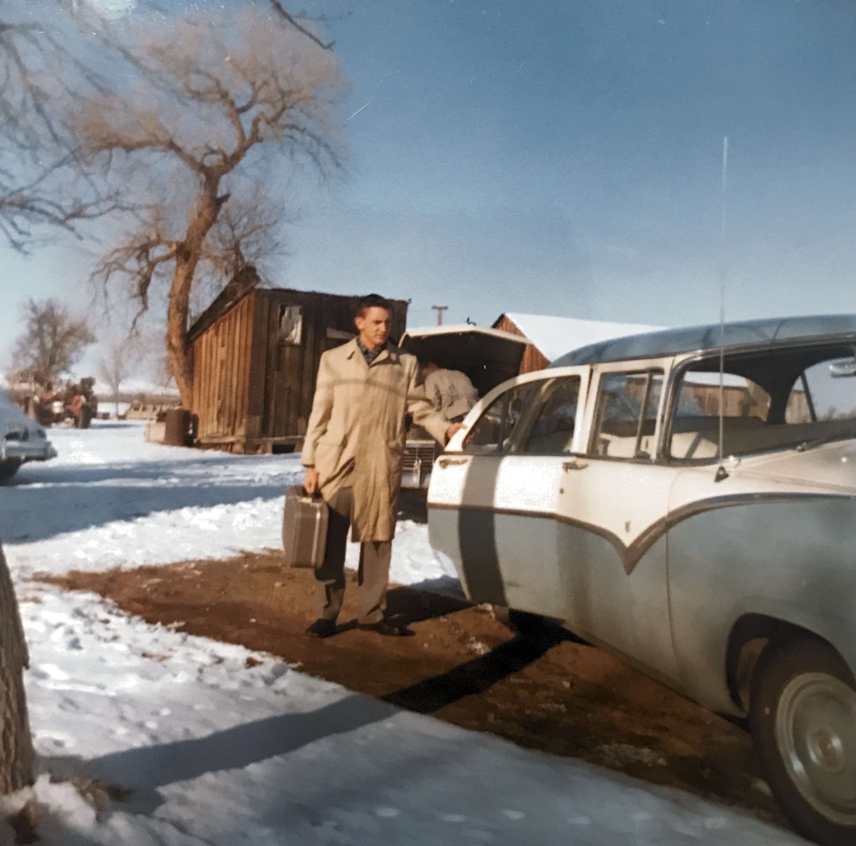 After Christmas 1959, leaving Bruneau for Mt Home to take the bus to Indianapolis, where he was stationed in the Army. 