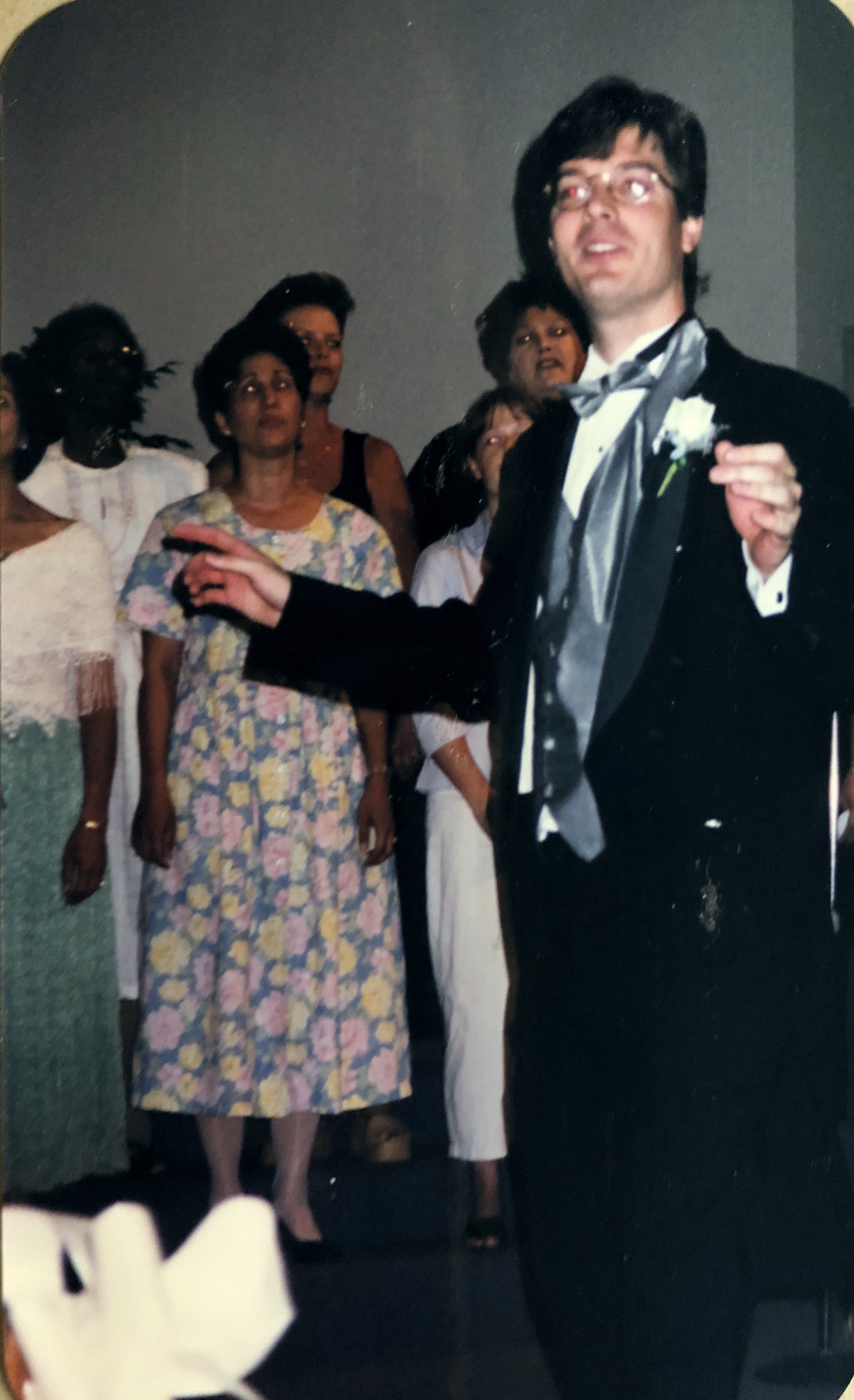 Mark leading choir at our wedding
August 4, 2000
