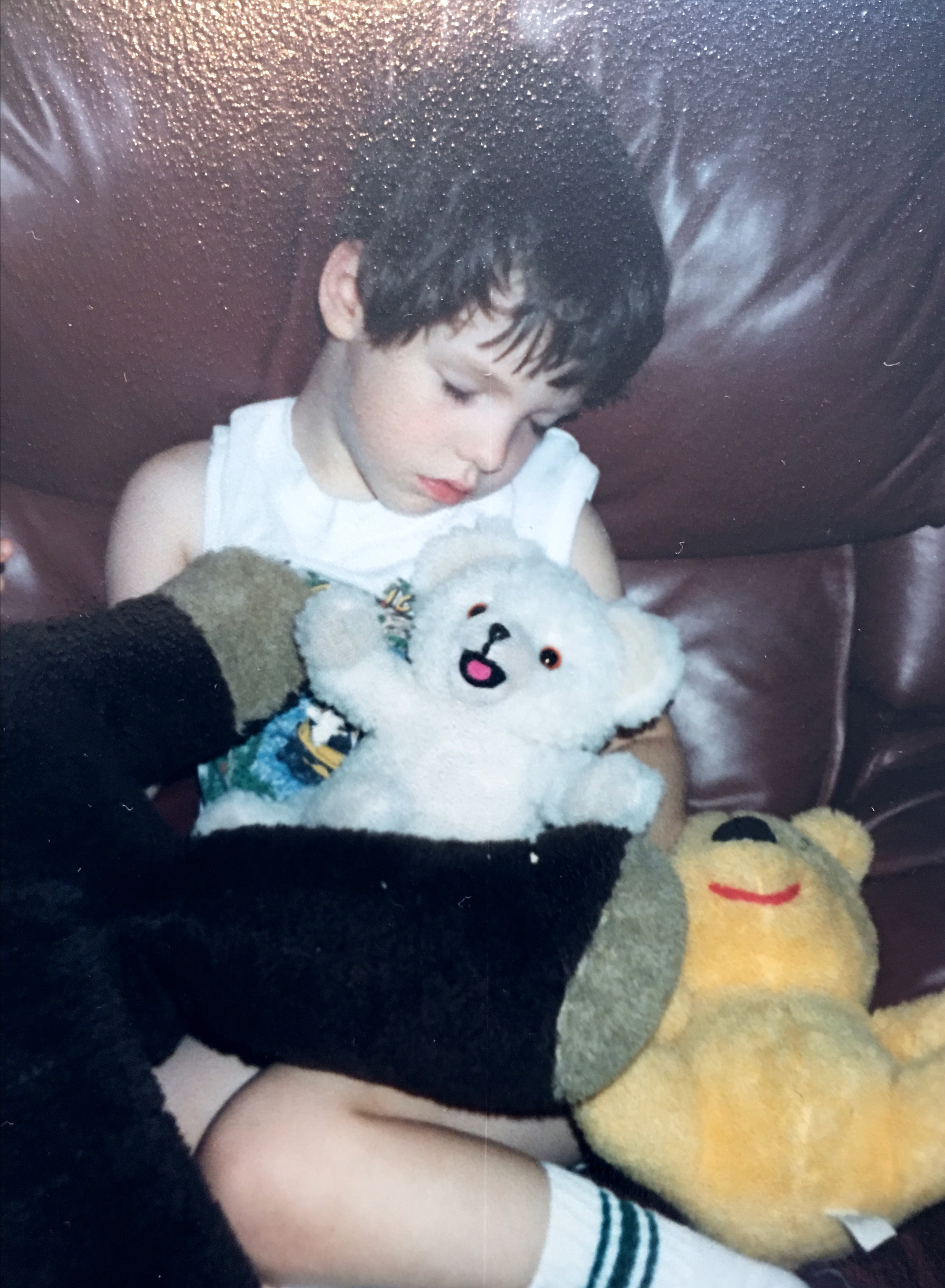 Little David at 5 yrs old ~ eating popcorn and falling asleep. (Around 1987 or 1988)
