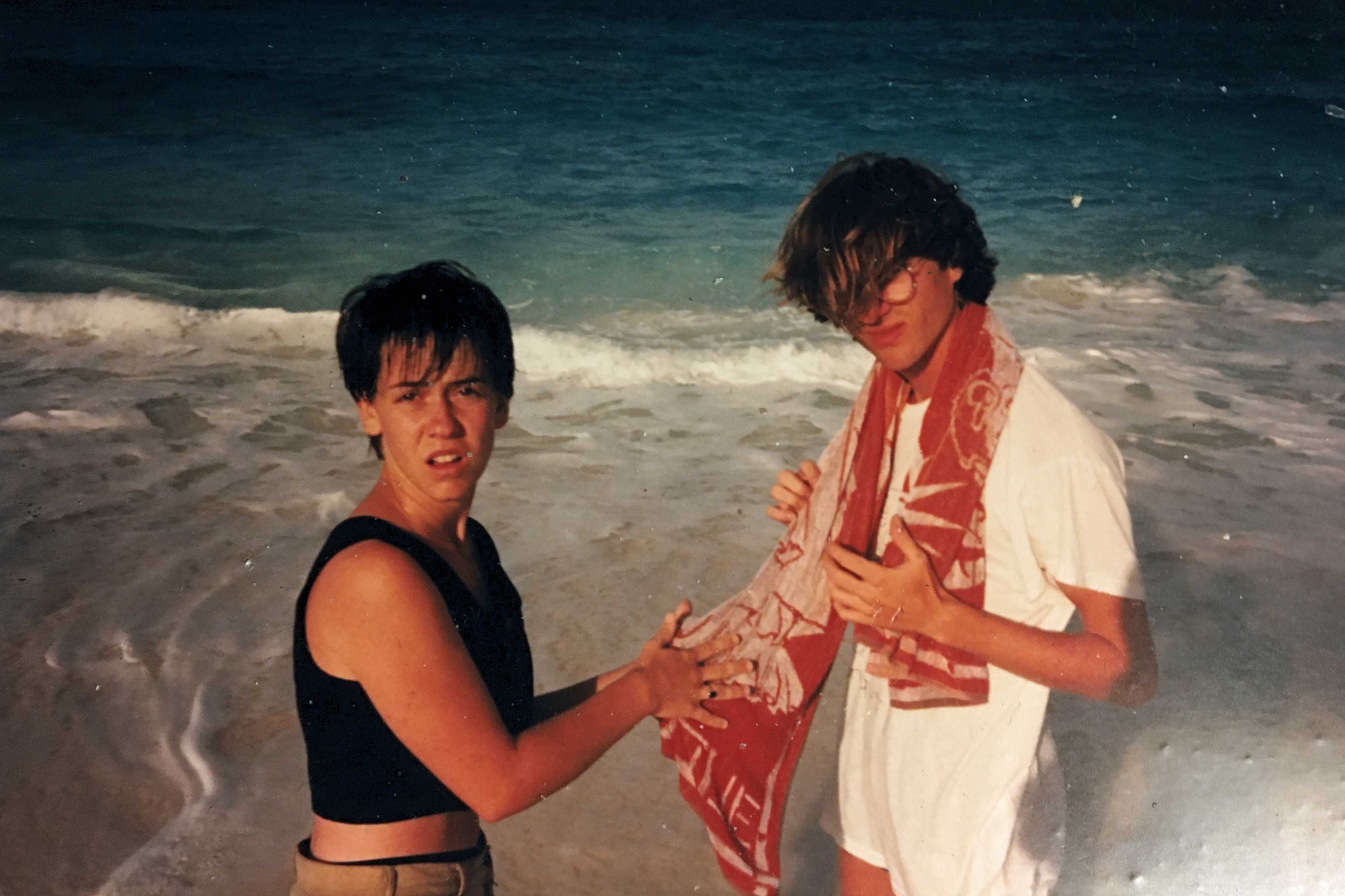 Christian et France, Isla Muares, Yucatan, Mexique, 1990