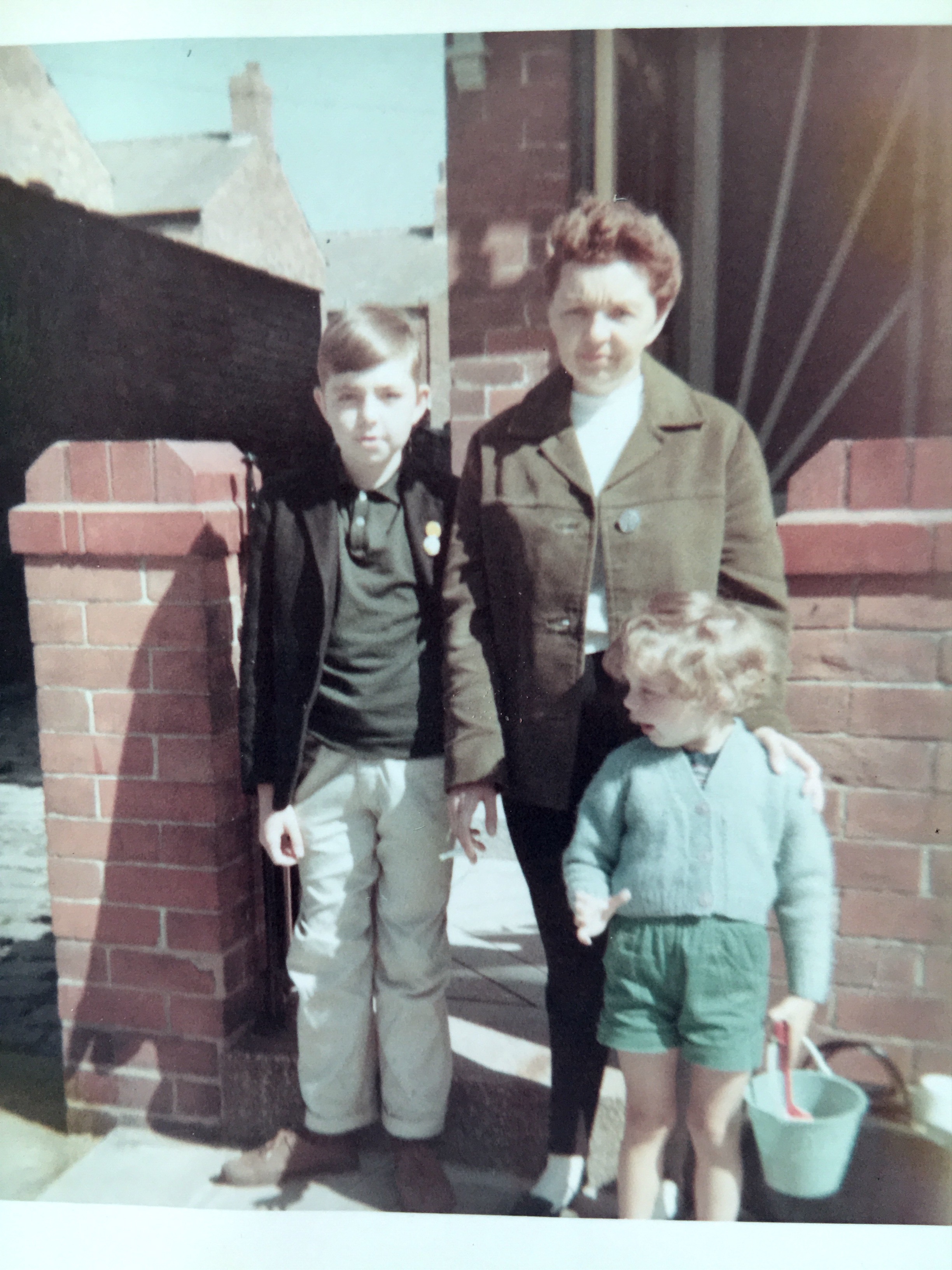 Derek, Marjorie and Lynn Perkins at Blackpool, ca. 1968