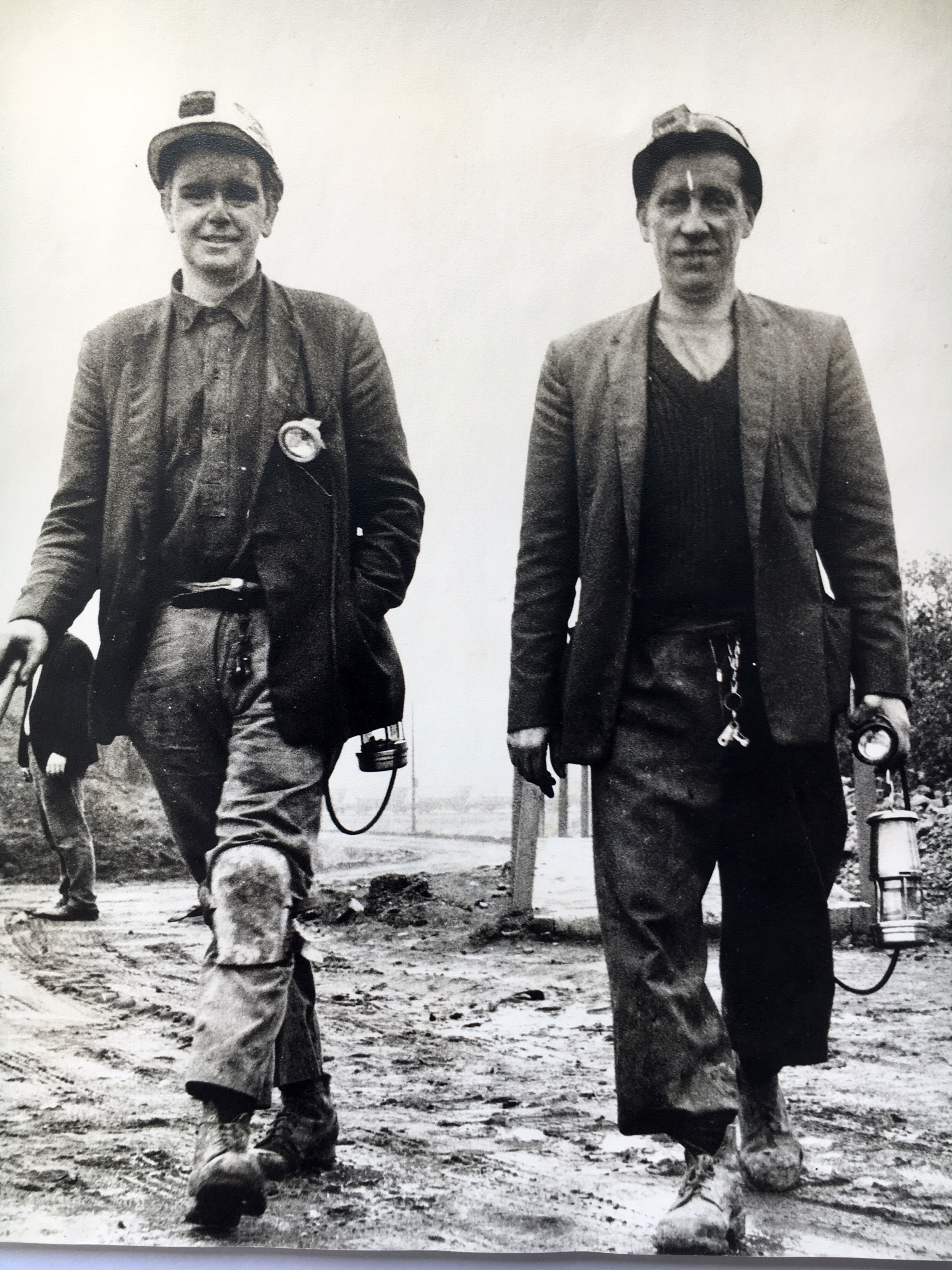 Cyril Perkins on left at Frickley Pit, Yorkshire, ca 1960s