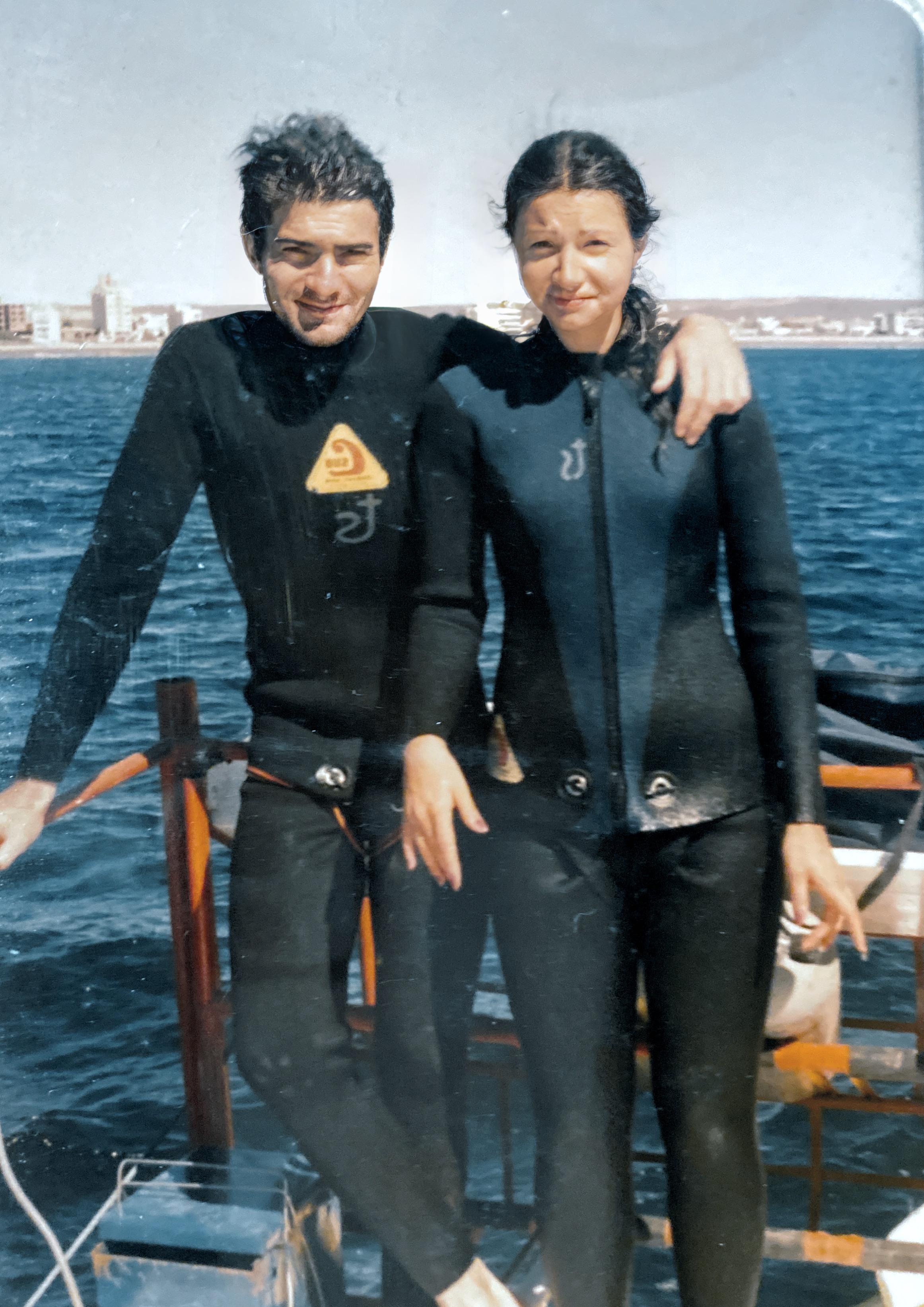 1980. Excursión de buceo en Madryn en nuestra luna de miel