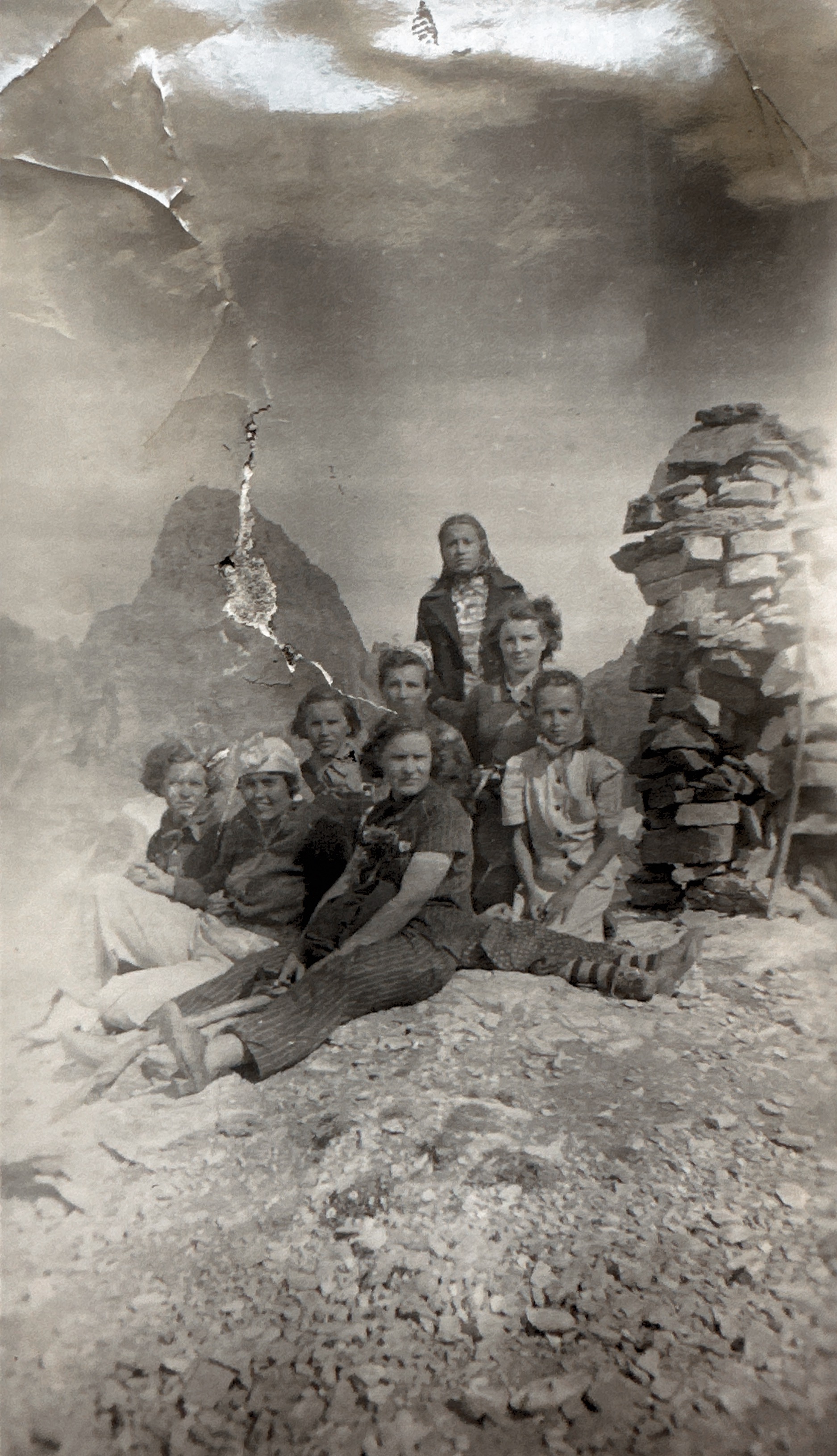 Grandma Ada and friends climbing Table Rock August 10, 1939