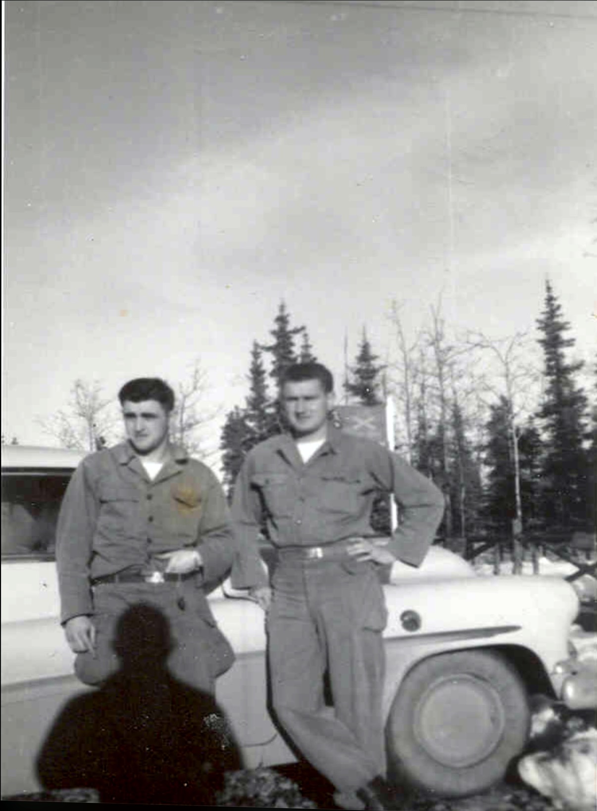 John Peach and me, Roger Rentel, Fort Richardson, Alaska, 1952.