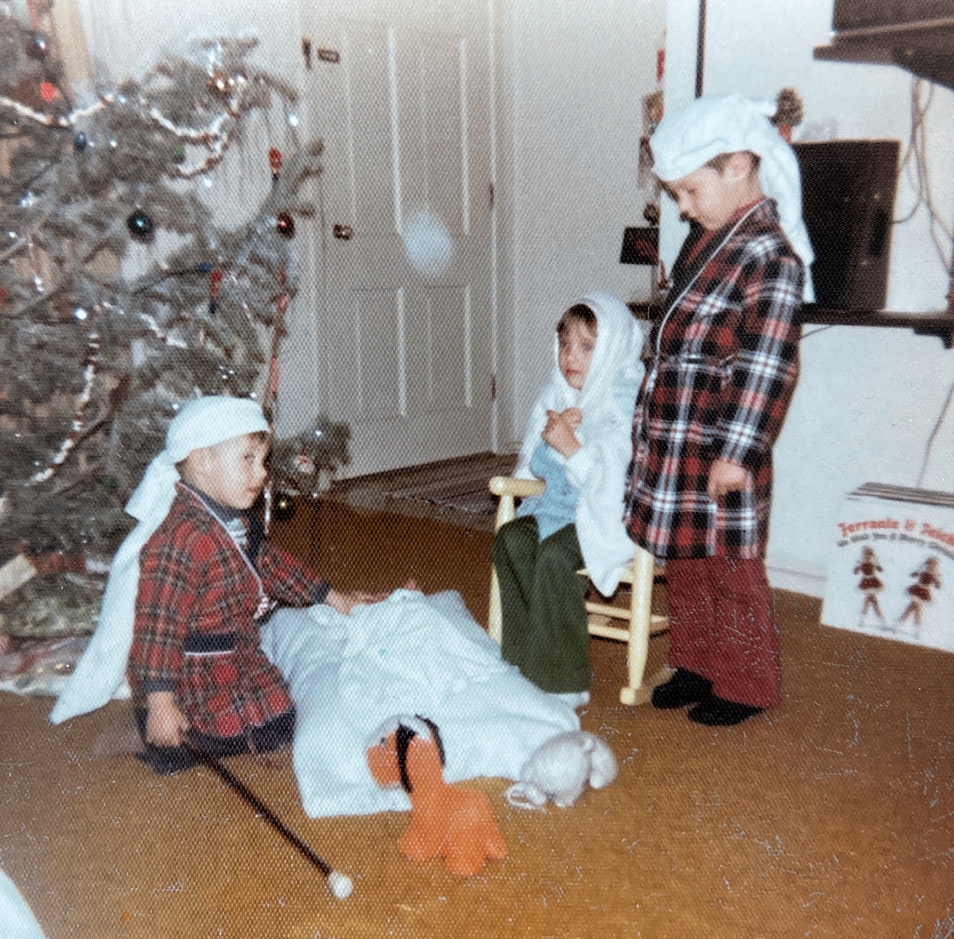 Christmas December 1975 Adam, Amy, Julie & Jeff
