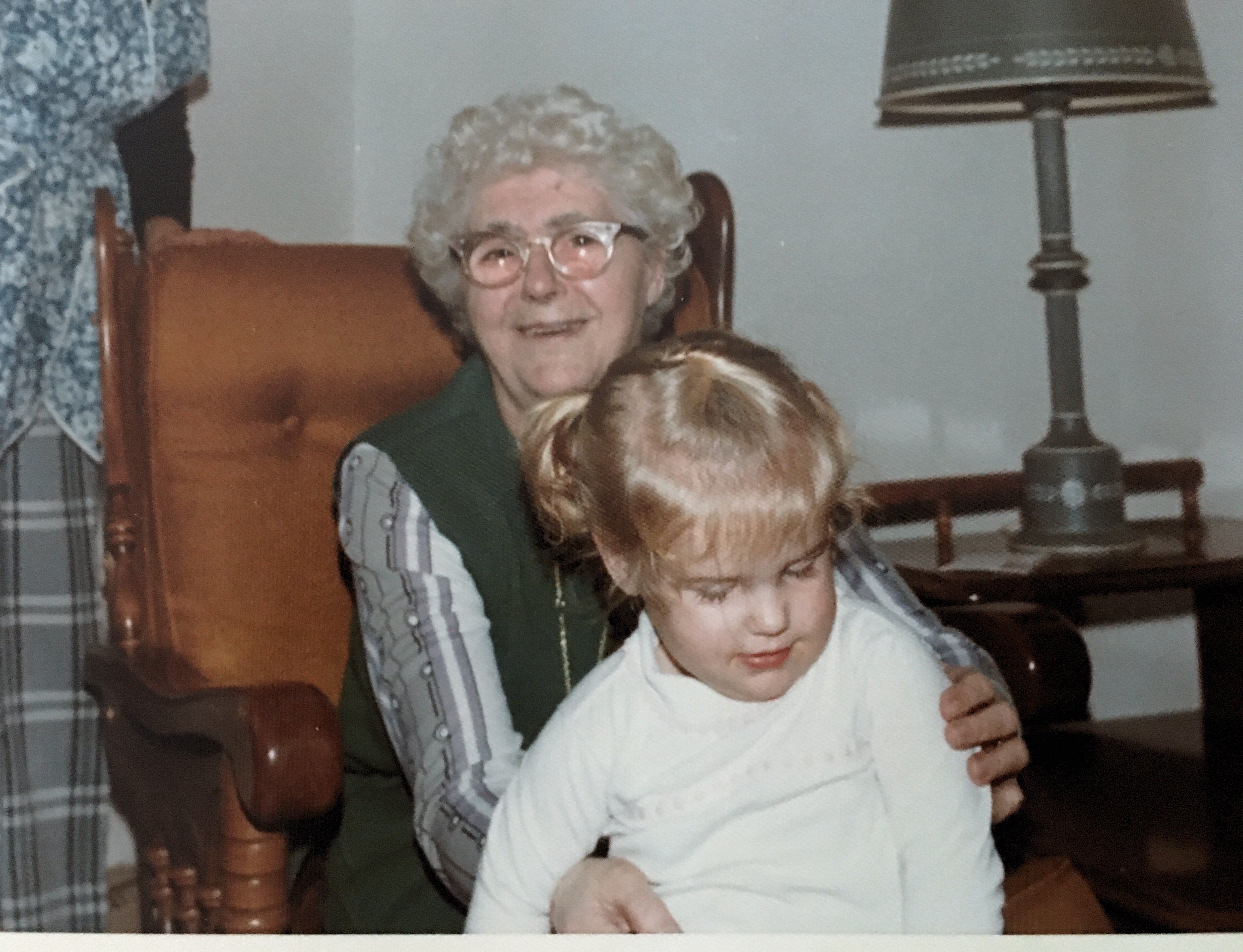 Great Grammy Fleming with Meredith Wells - nearly 2 years old 