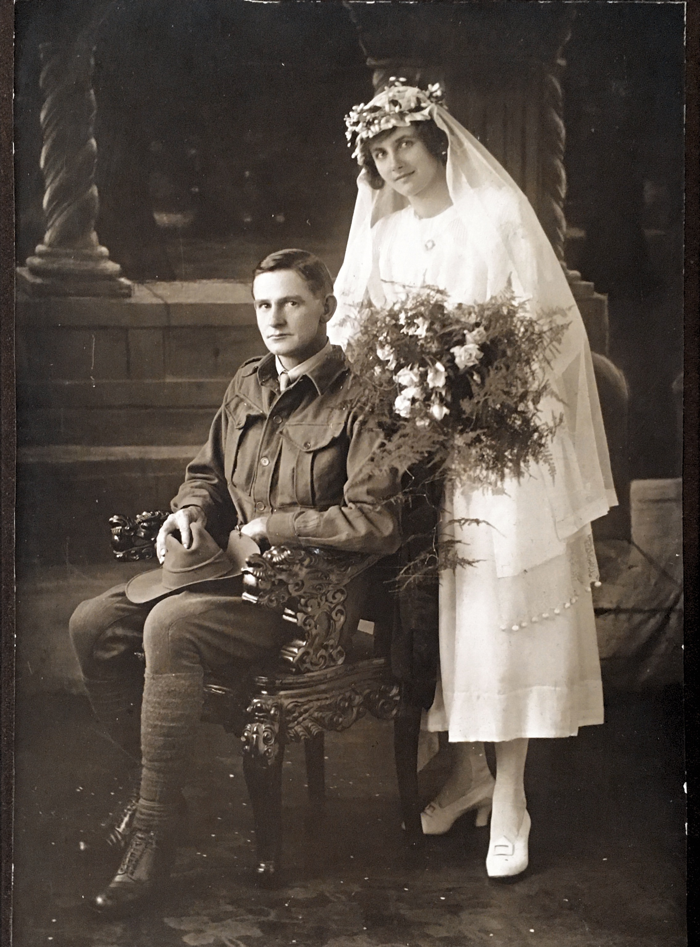 William & Francis Elliott wedding day 1918