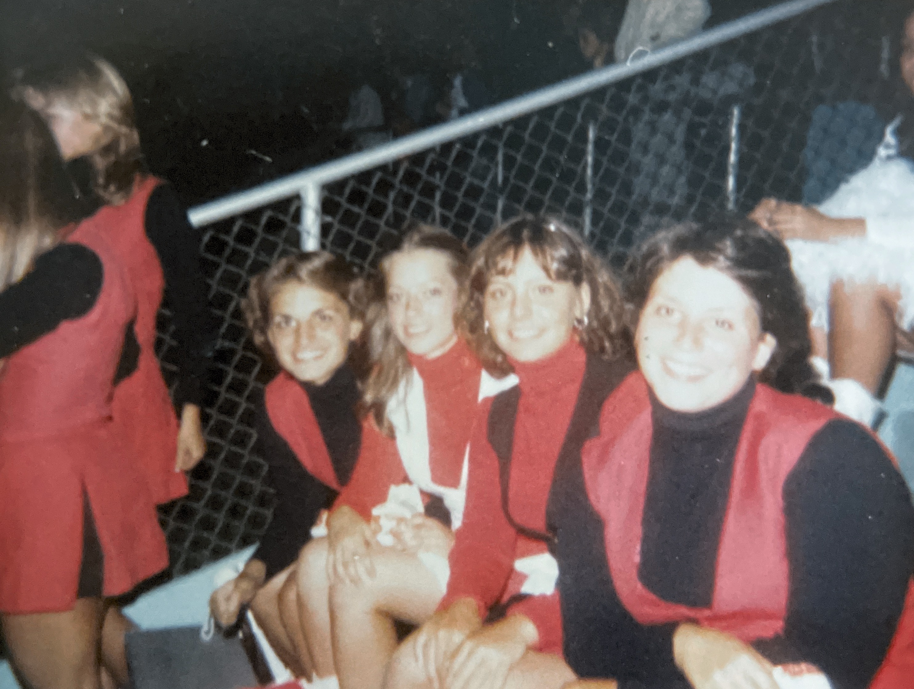 High school color guard seniors 1979, Upper St. Clair, PA Sue Hunter (2nd from RT)