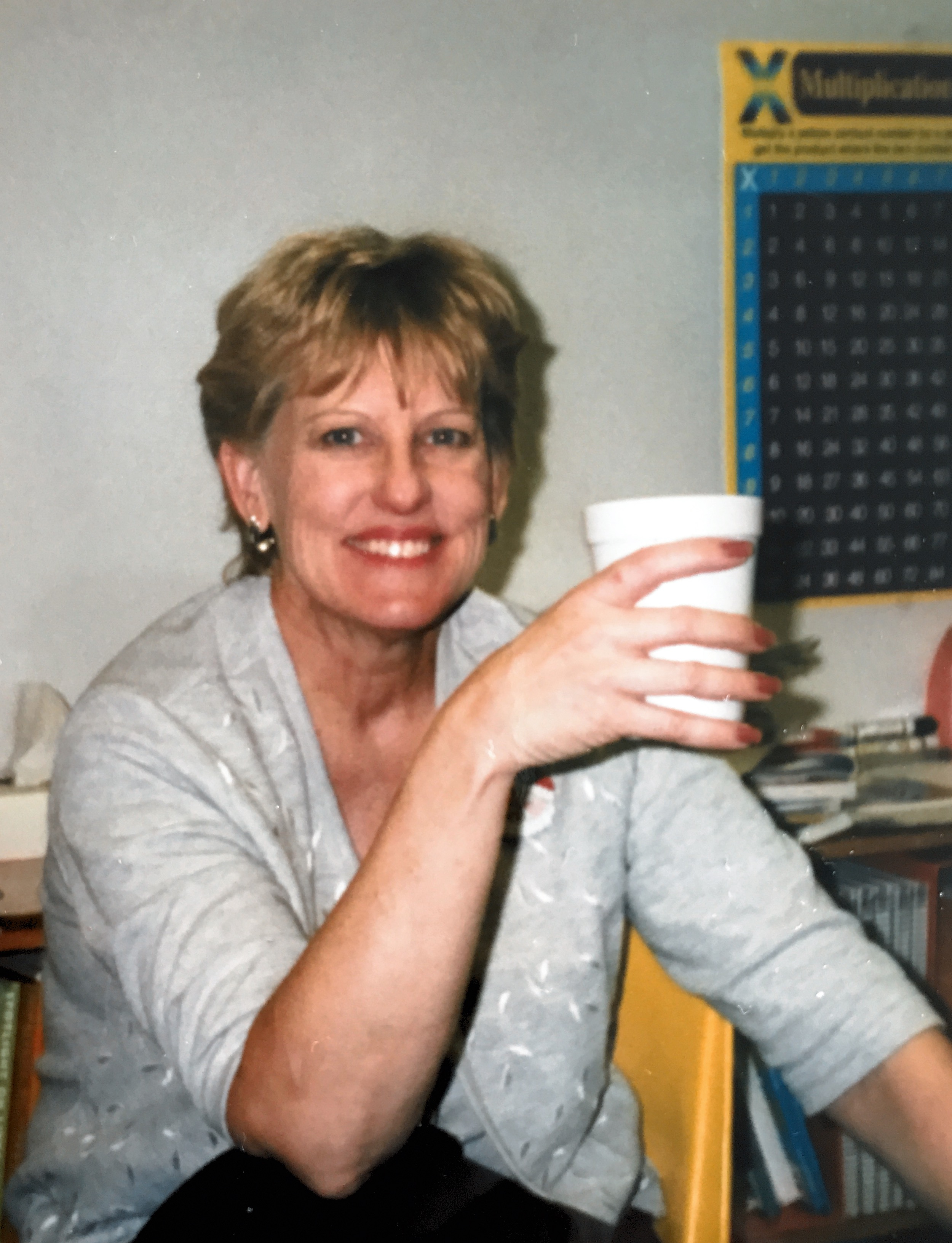 Cyndie 1999 in her classroom at Macy school