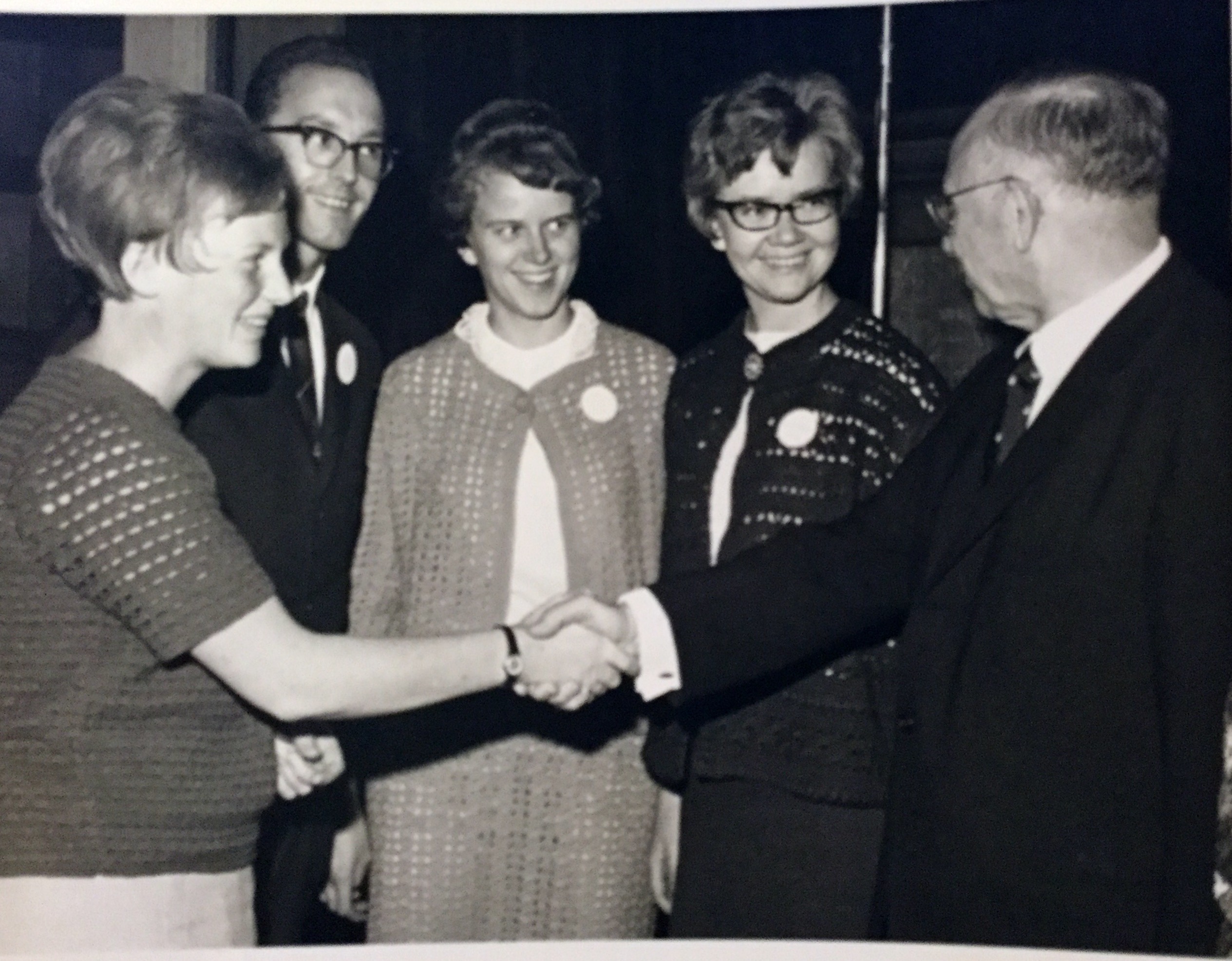 World Methodist Youth Conference 1966, Norwegian participants:
Lillian Iversen (Jøranson), Harald Larsen, Toril Olsen (Kristiansen), Jorunn Wendel, NN