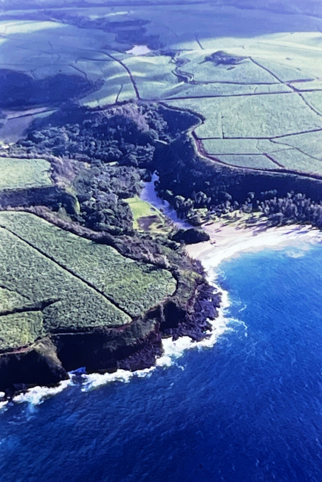 Aerial of Maui, shot in 35mm film. 1990.