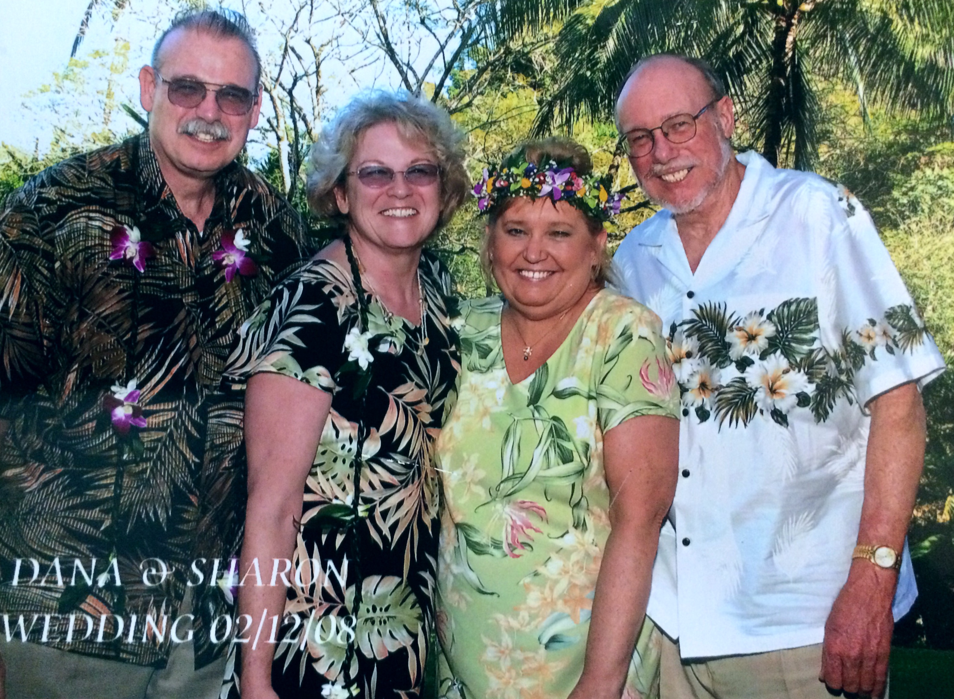 Dana and Sharon's wedding in Hawaii 2008 with Dennis and Diana   