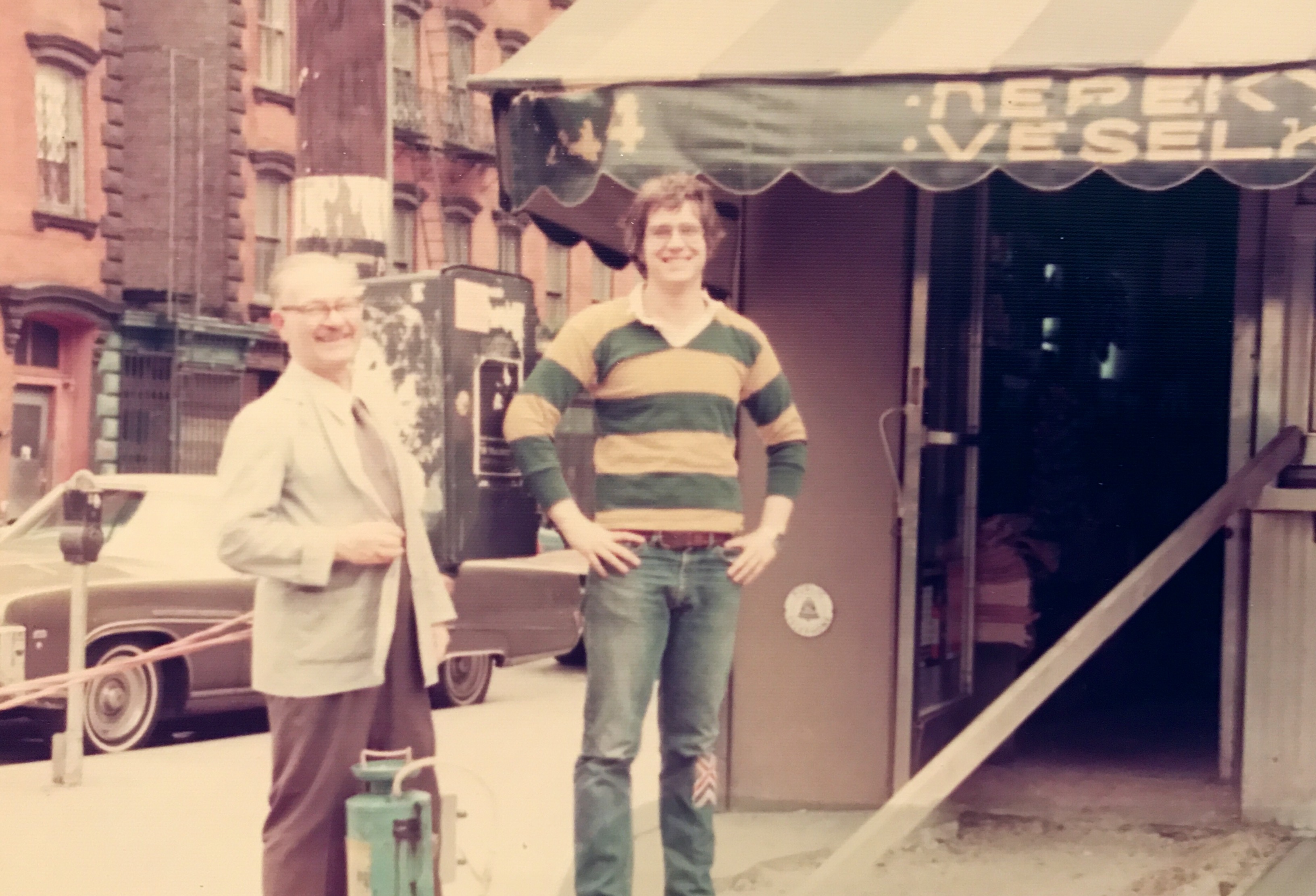 1978... Megister and Tom in front of Veselka