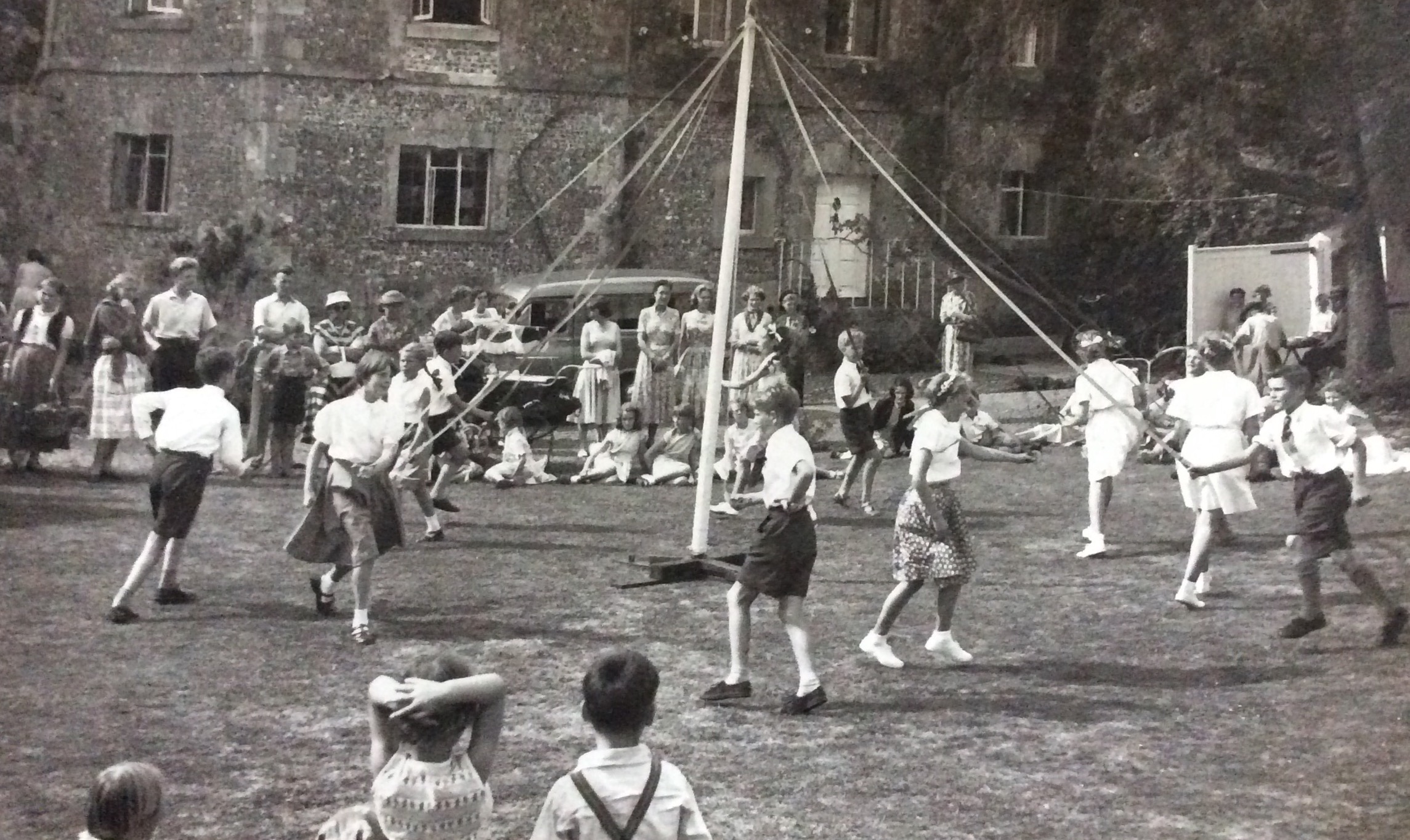 May pole dancing at Kent House in Amesbury. 1950s 