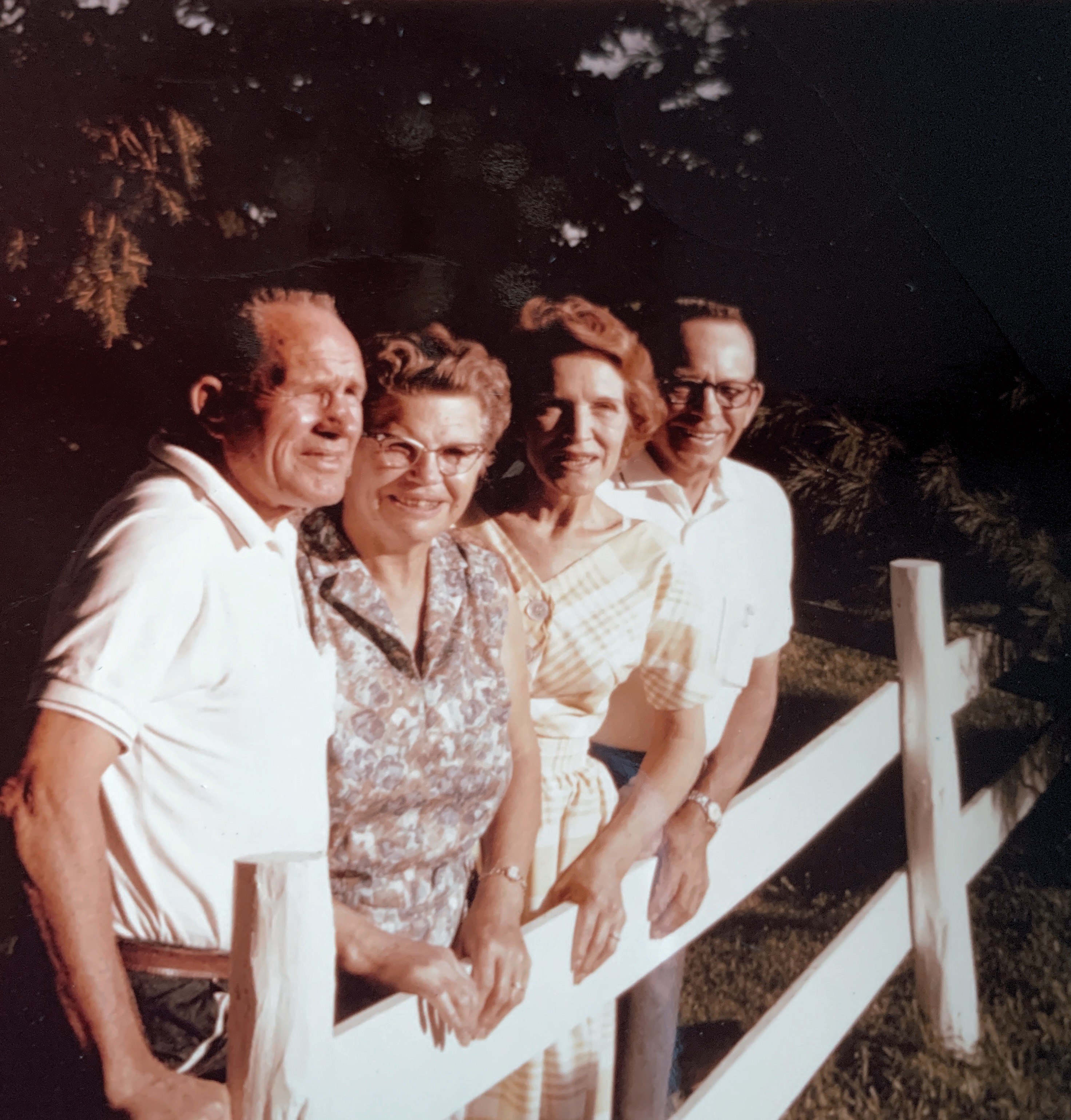 Colburn Siblings, August 1964 Verne Colburn, Doris Sisler, Mabel Hardin and Clark Colburn