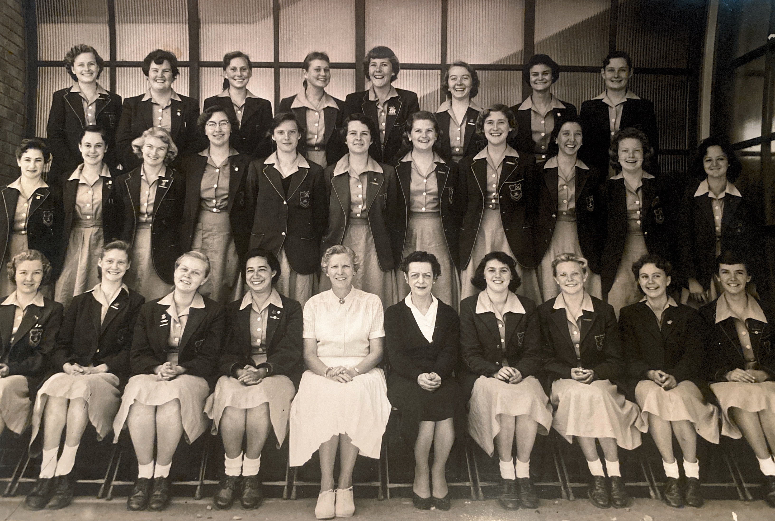 Matric 1956 Laura Trollip 2nd from the left, middle row