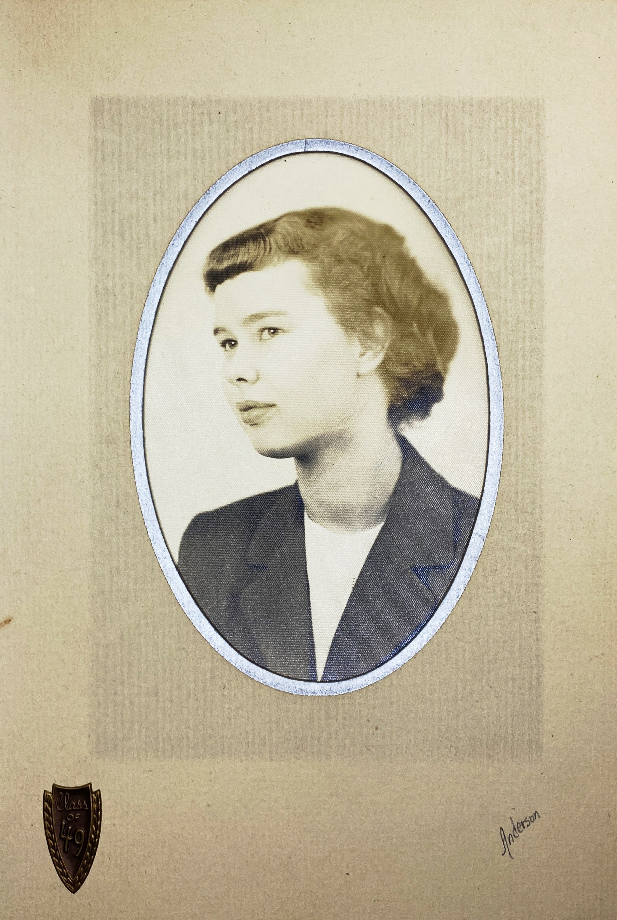 Graduation photo of my great Aunt Nan Carolyn (Porter) Borden, Osawatomie High School Graduating Class of 1949