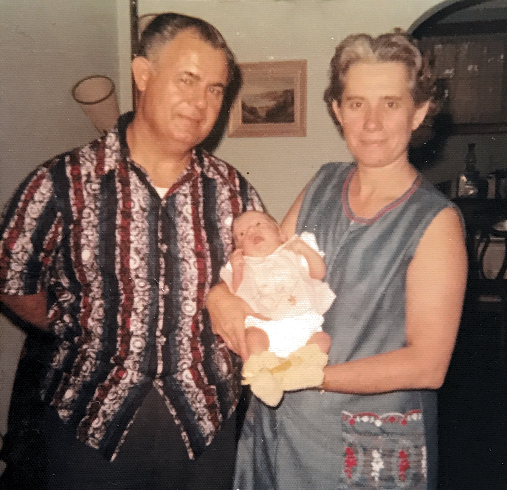 Roy and Vera Crane with their first granddaughter, Cynthia Ann McGuire, born in Greenville, SC 7/18/1972 to David and Nancy McGuire