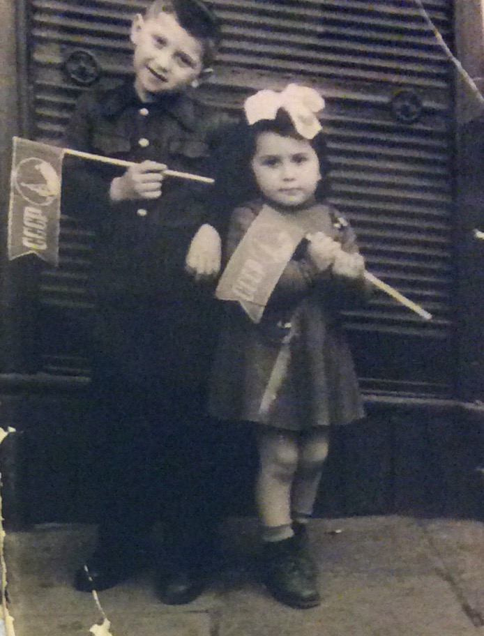 My husband and his sister in Ukraine 1946?