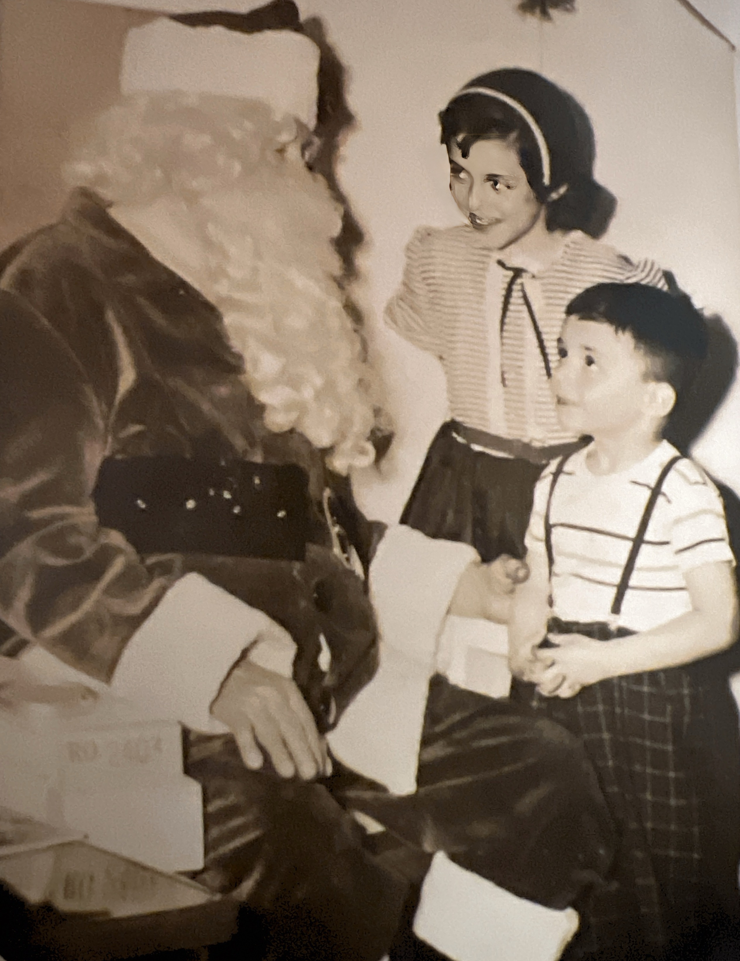 My brother, Jim Noll and I visiting Santa in 1953
