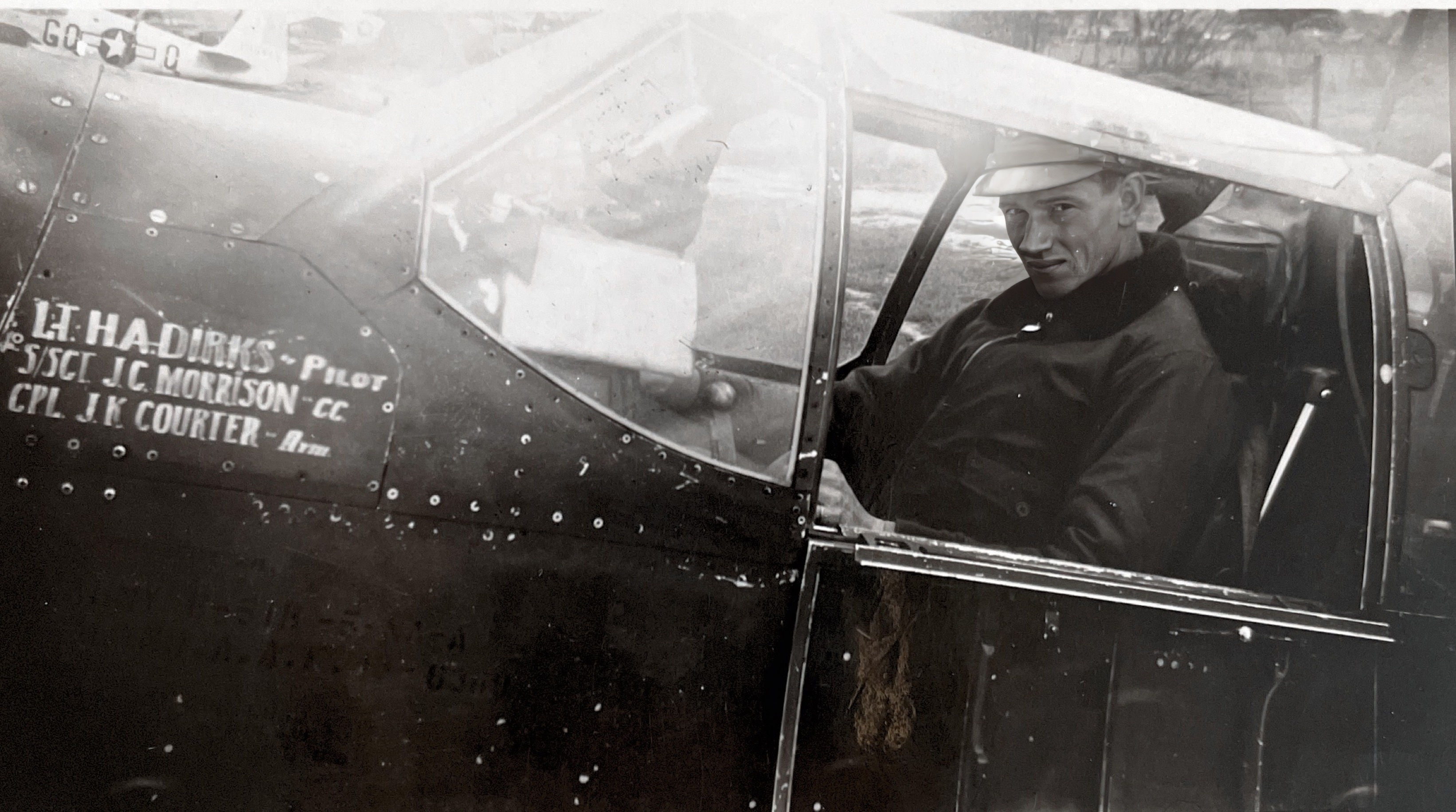 My great uncle, Howard Dirks, in his fighter plane taken in England in 1944.