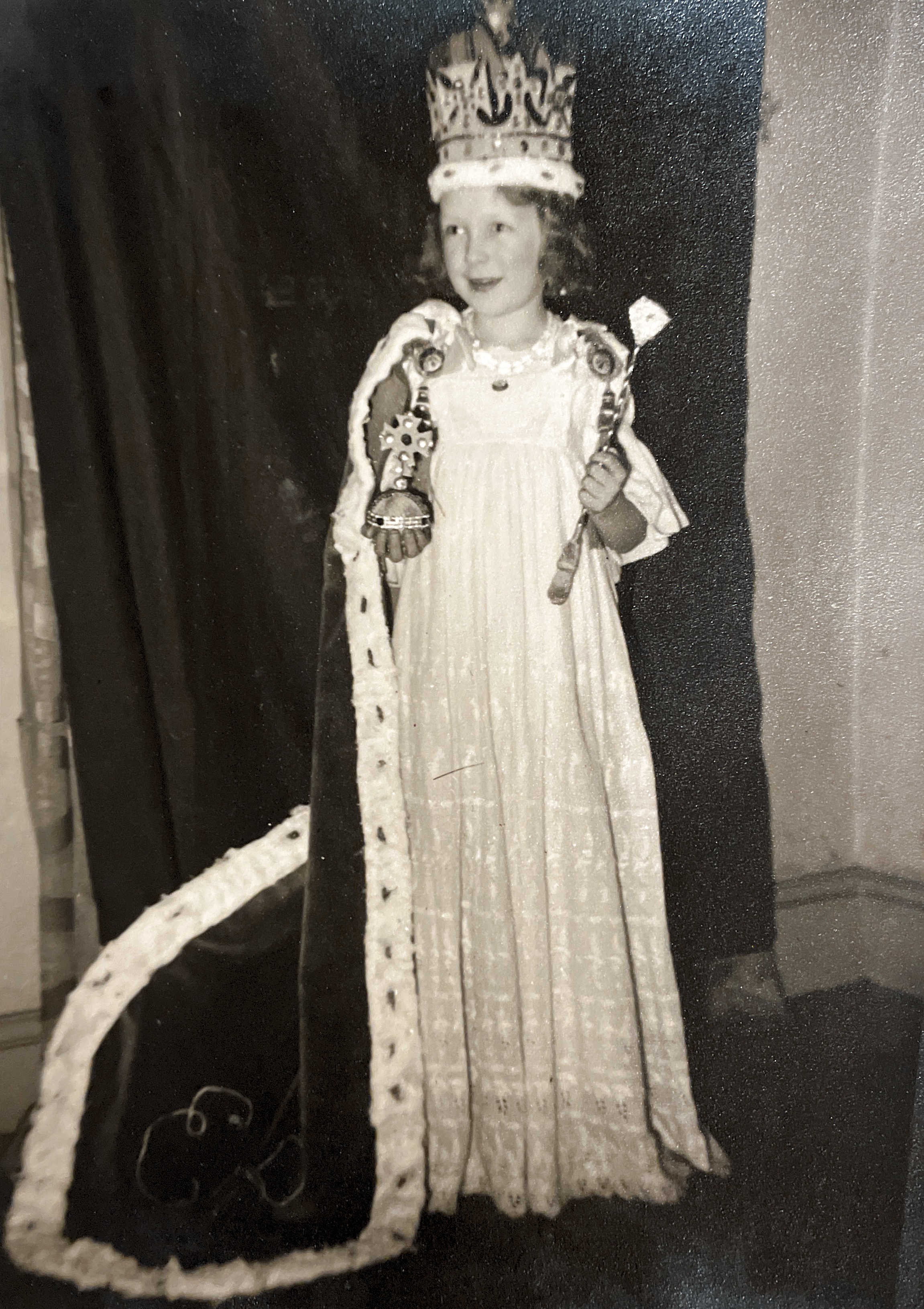 Amy dressed for the Queens Coronation Fancy Dress Competition  1953