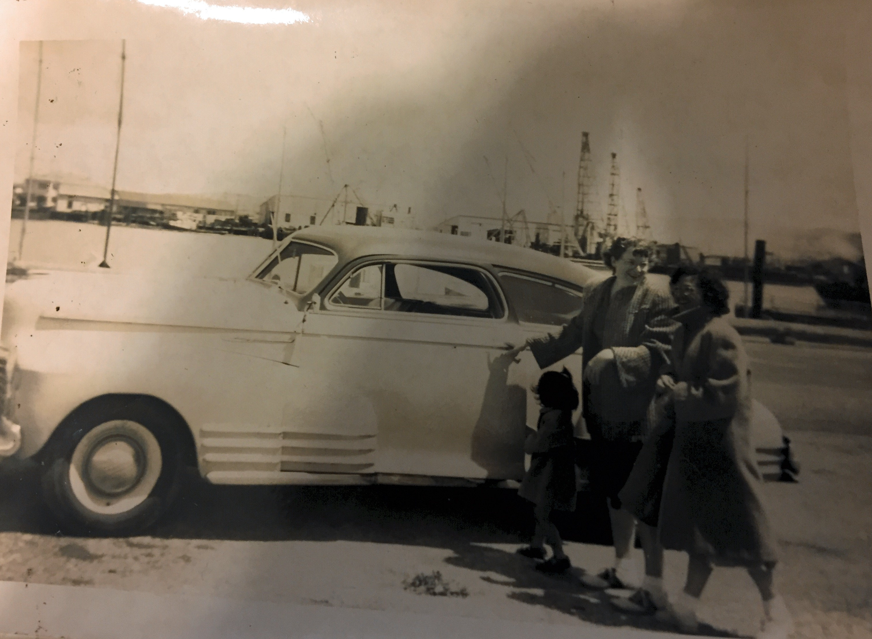 Mom and Billie Martin- driving lessons  Richmond CA May 1950