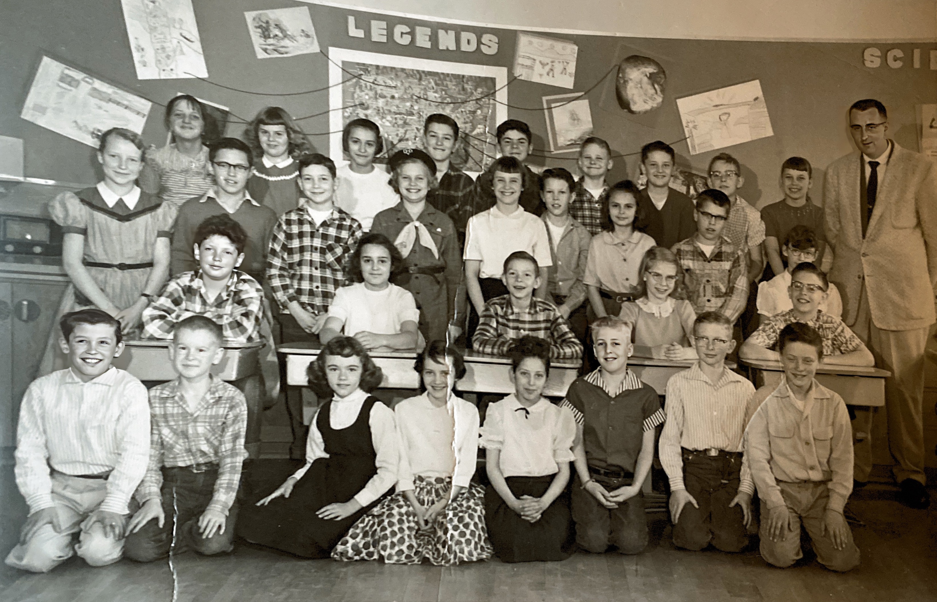 Mr Adams 5th grade class, Karshner 1956-57