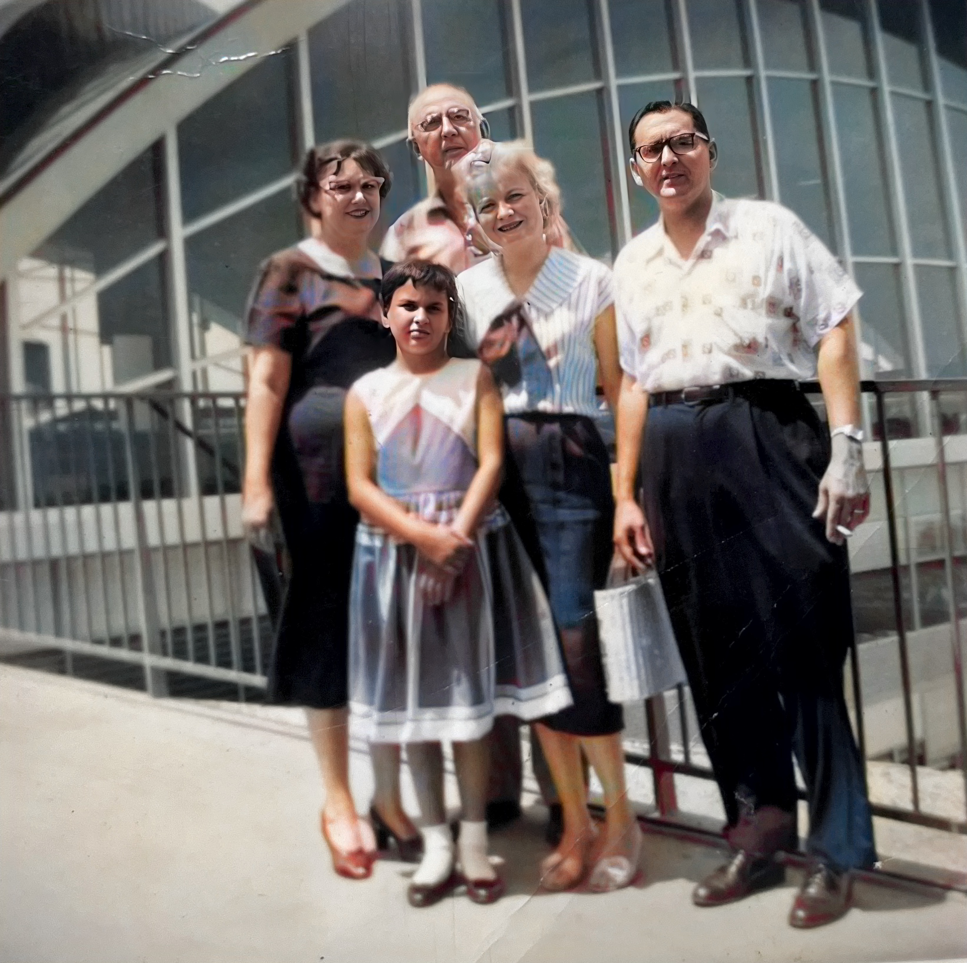 Maurice and Loudy Silverman with my parents and me at St. Louis airport about 1956.