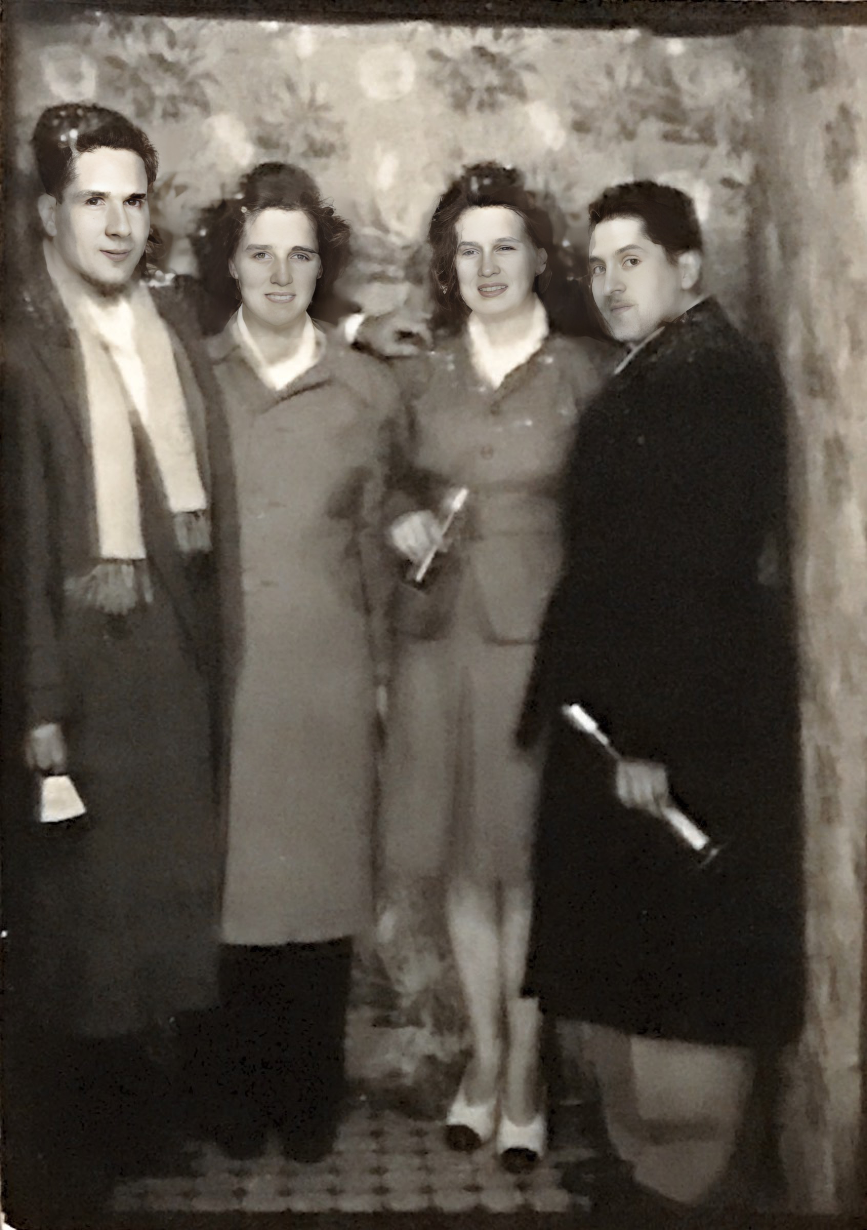 Dad, mom, mom’s sister, dad‘s brother - New Year’s, 1941, San Francisco Bay area, CA