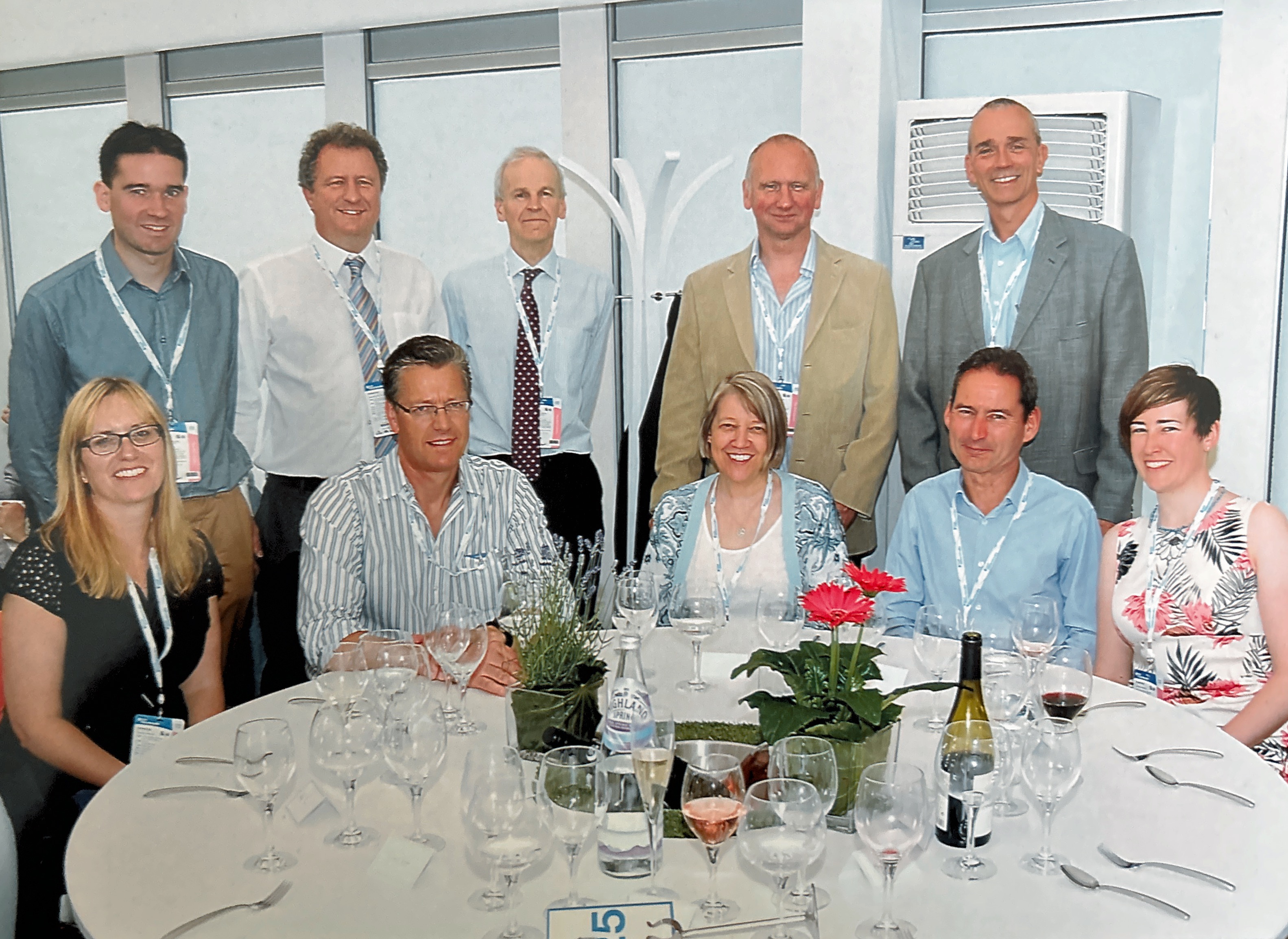 Me with Alex Waite of LCP behind me - lunch at Queens Club 2015