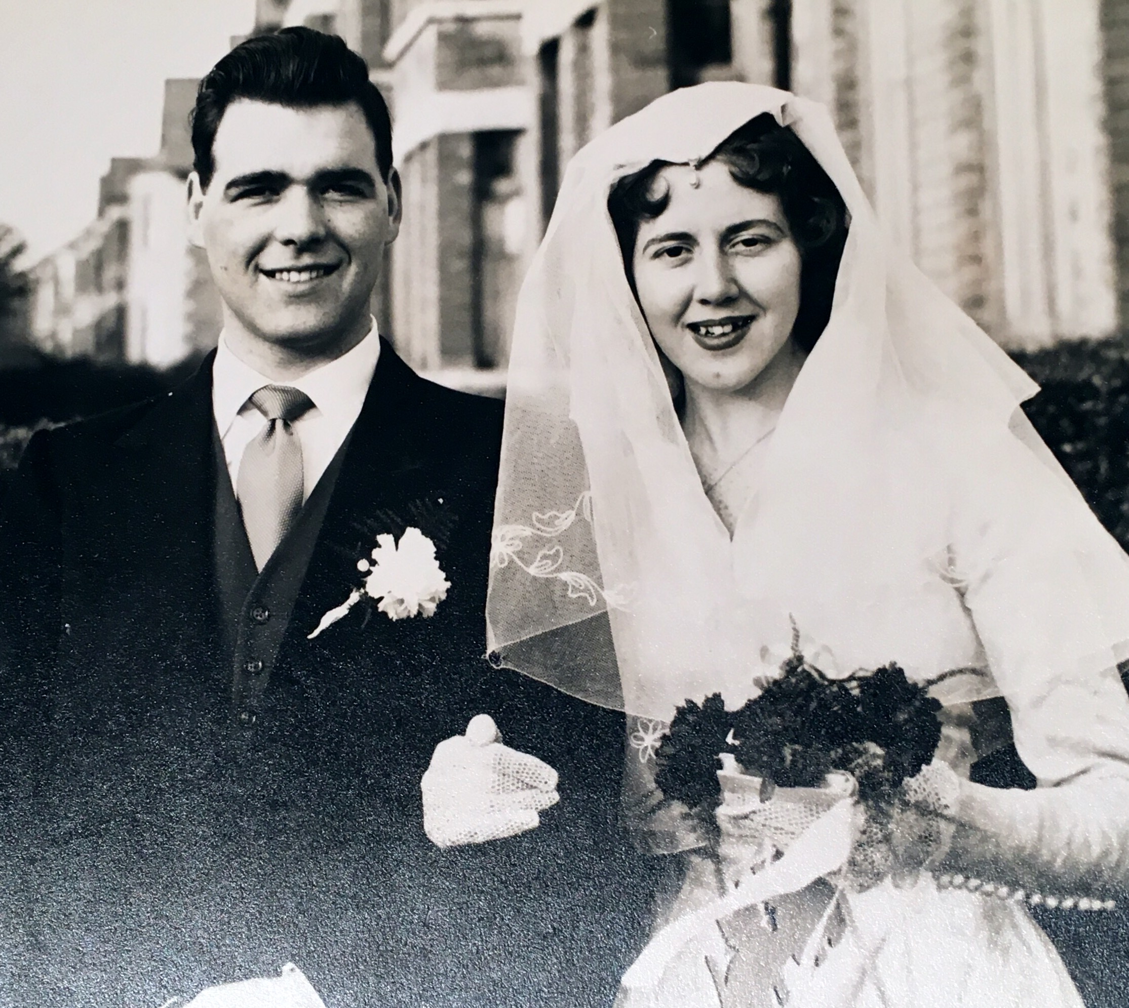 Owen Roche and Joan Delahunt on their wedding day in 1957. Celebrating 60 years married next week