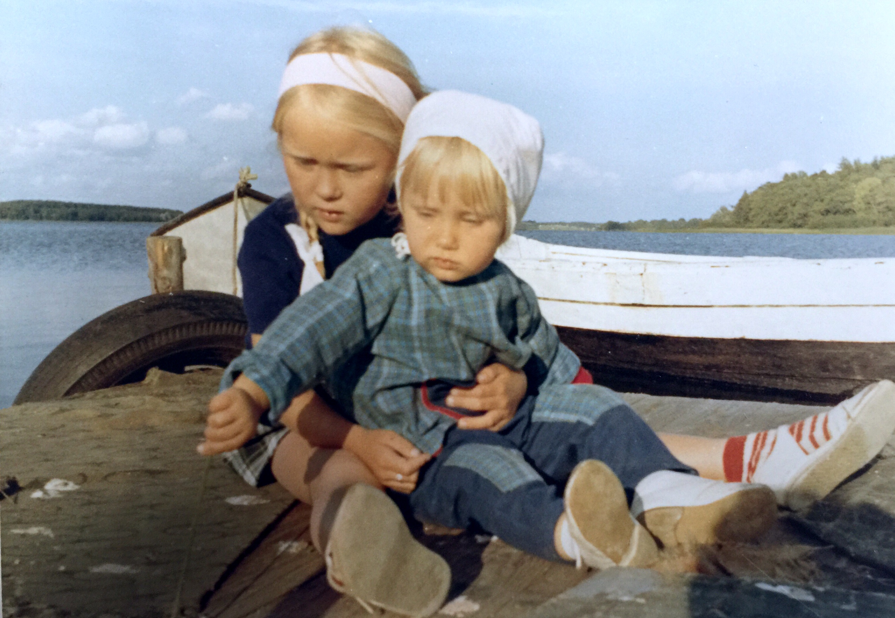 Me & my sister at Roskilde fjord Kattinge Vig summer 1965
