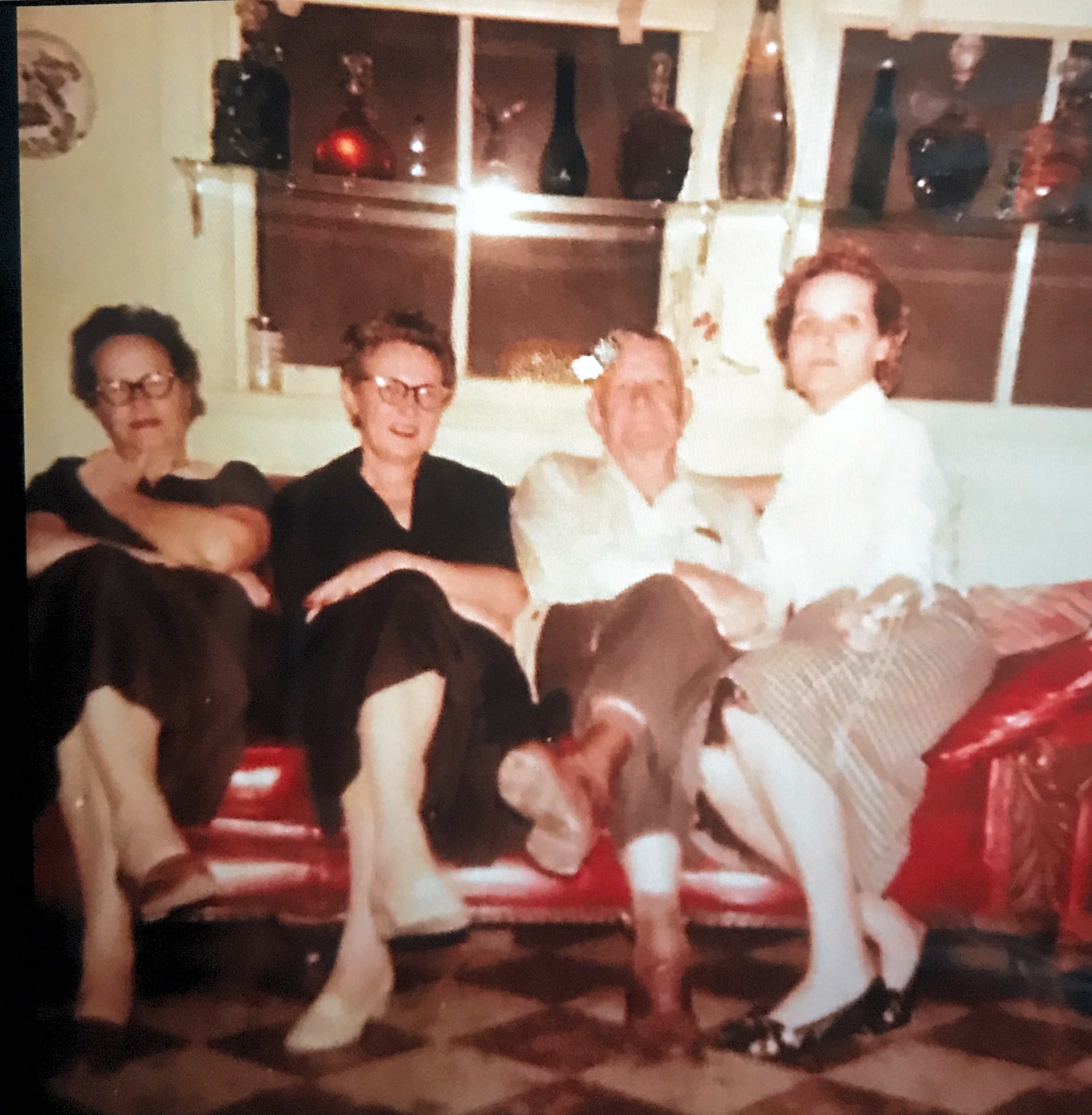 1958 Aunt Emma Mae, Aunt Fannie, Poppa and Weezie (my grandmother)