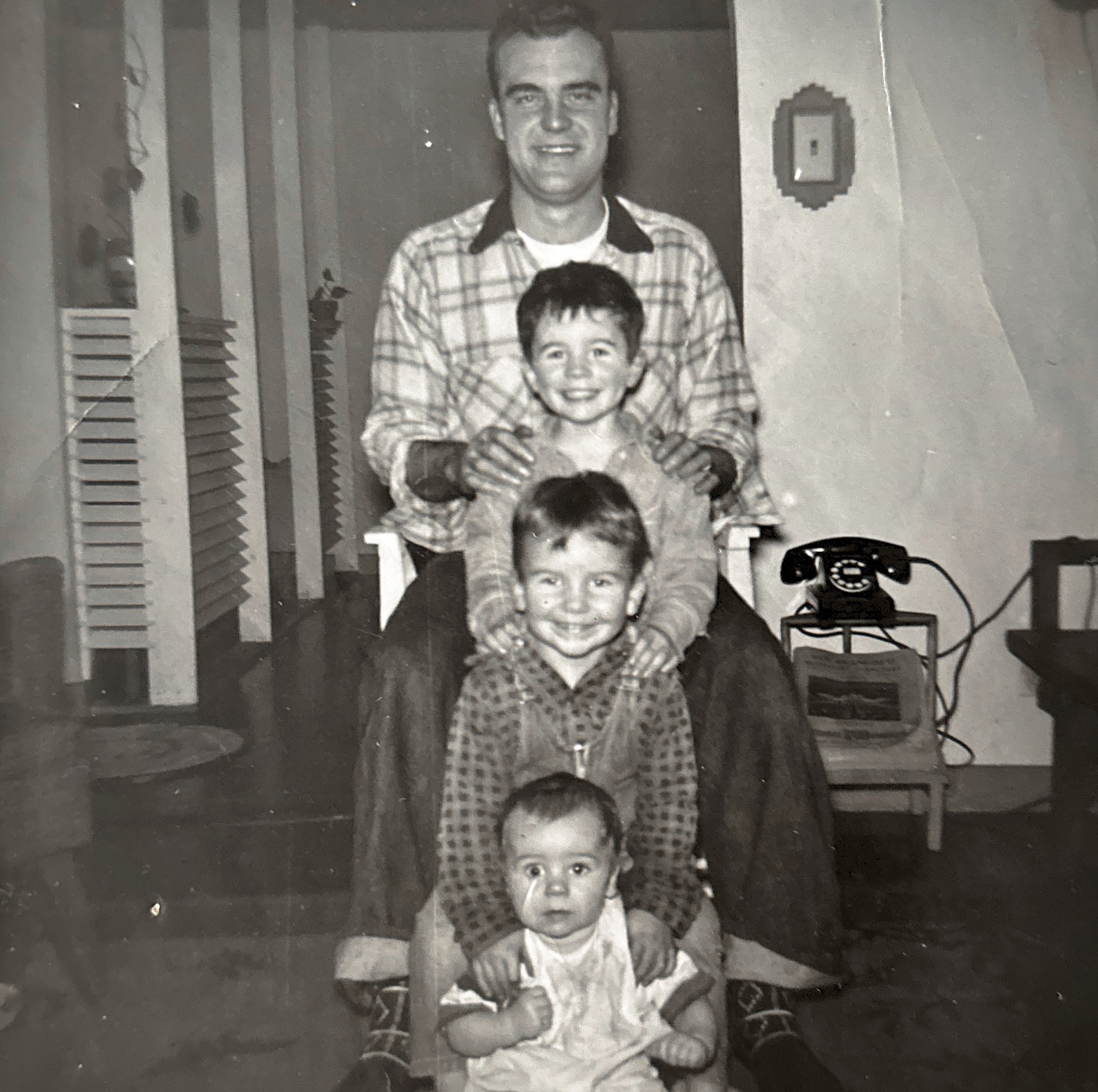 Dad, Pat, Mike and Jeff.  December 1955 California 