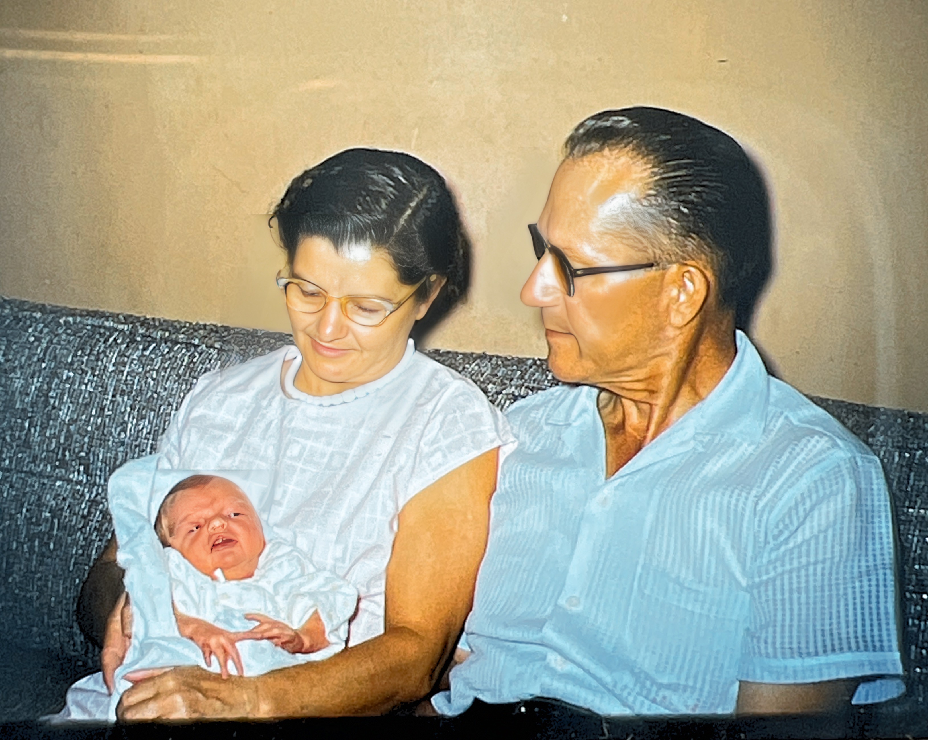 Baby Brenda Joyce Cooper (b. July 1959, Grandparents Lillie & Othel (d. Nov 1959) Lewis. 