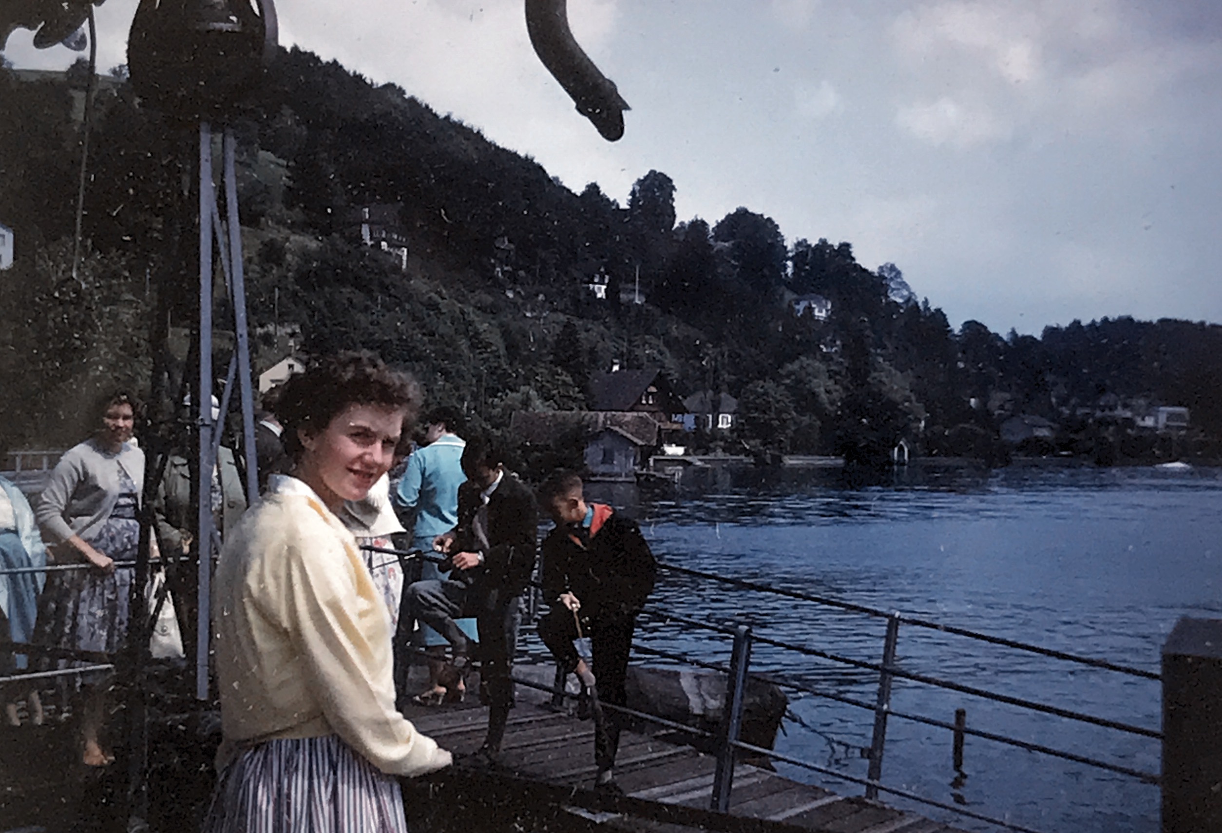 A picture of my mother on her honeymone at Seeburg, Switzerland. 1959. Great to be going through these old slides that have not been looked at in decades!