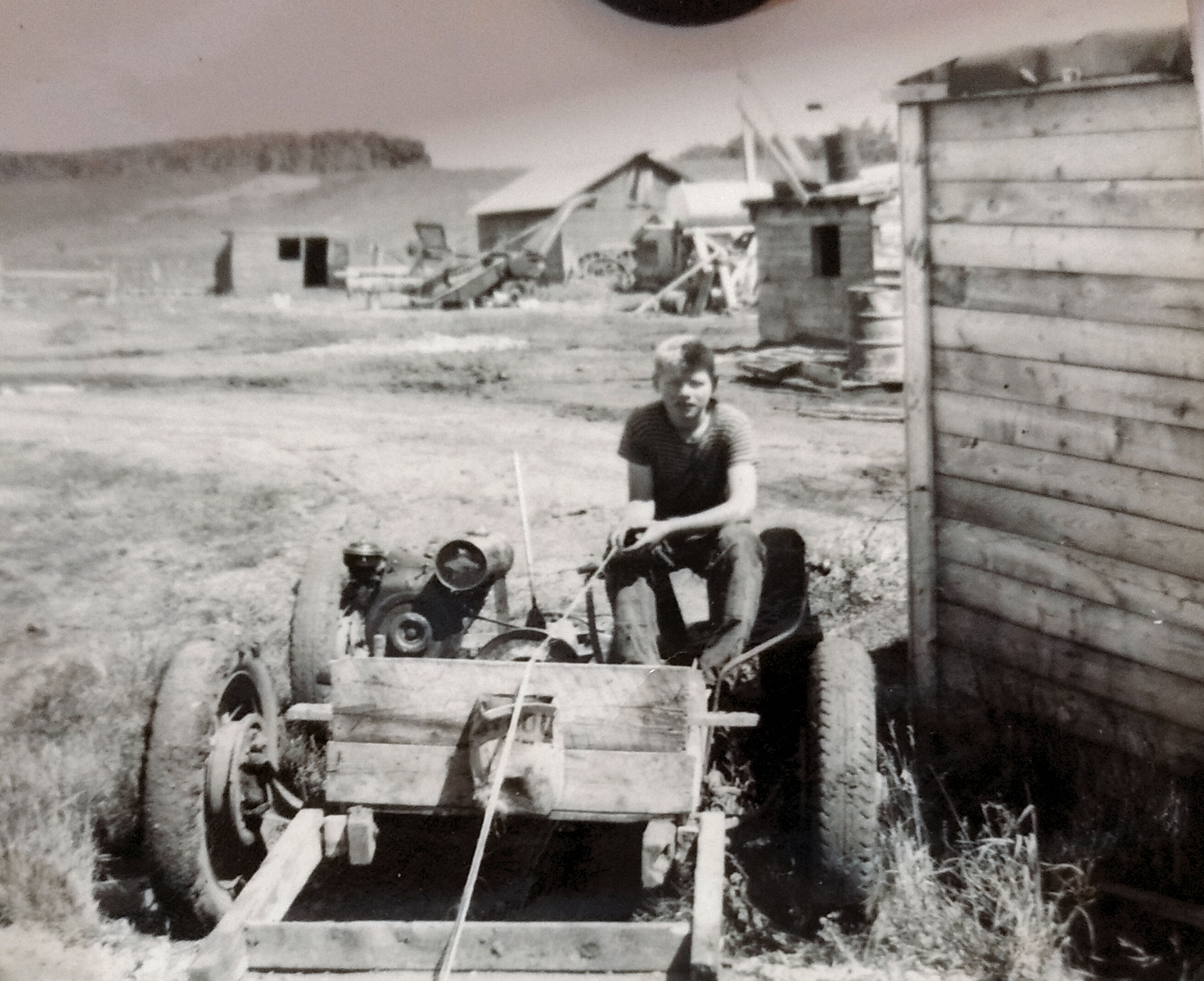 vehicle Henry built he took the pump engine for the motor.. had to take it off to water the cows.  About 1952.  He was quite the inventor.