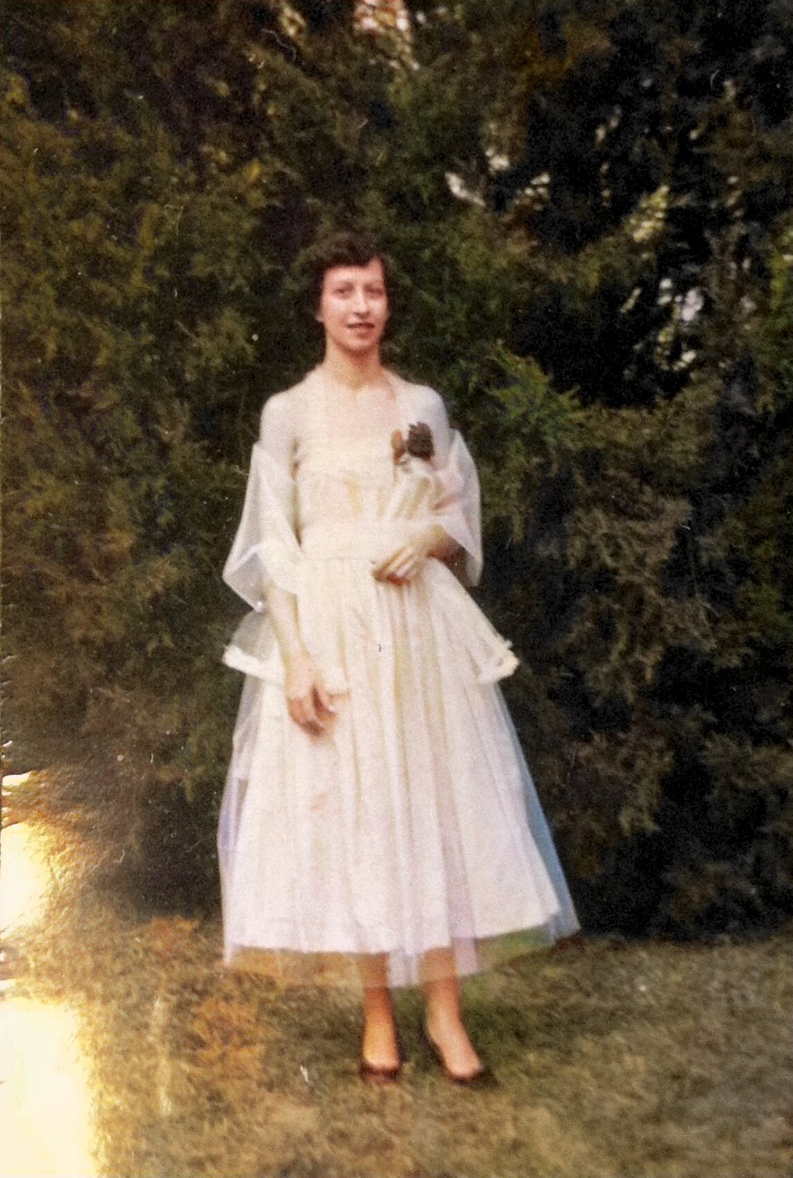 Mama, in the prom dress made by her mother, Macclenny, Fl. ca MY 1953