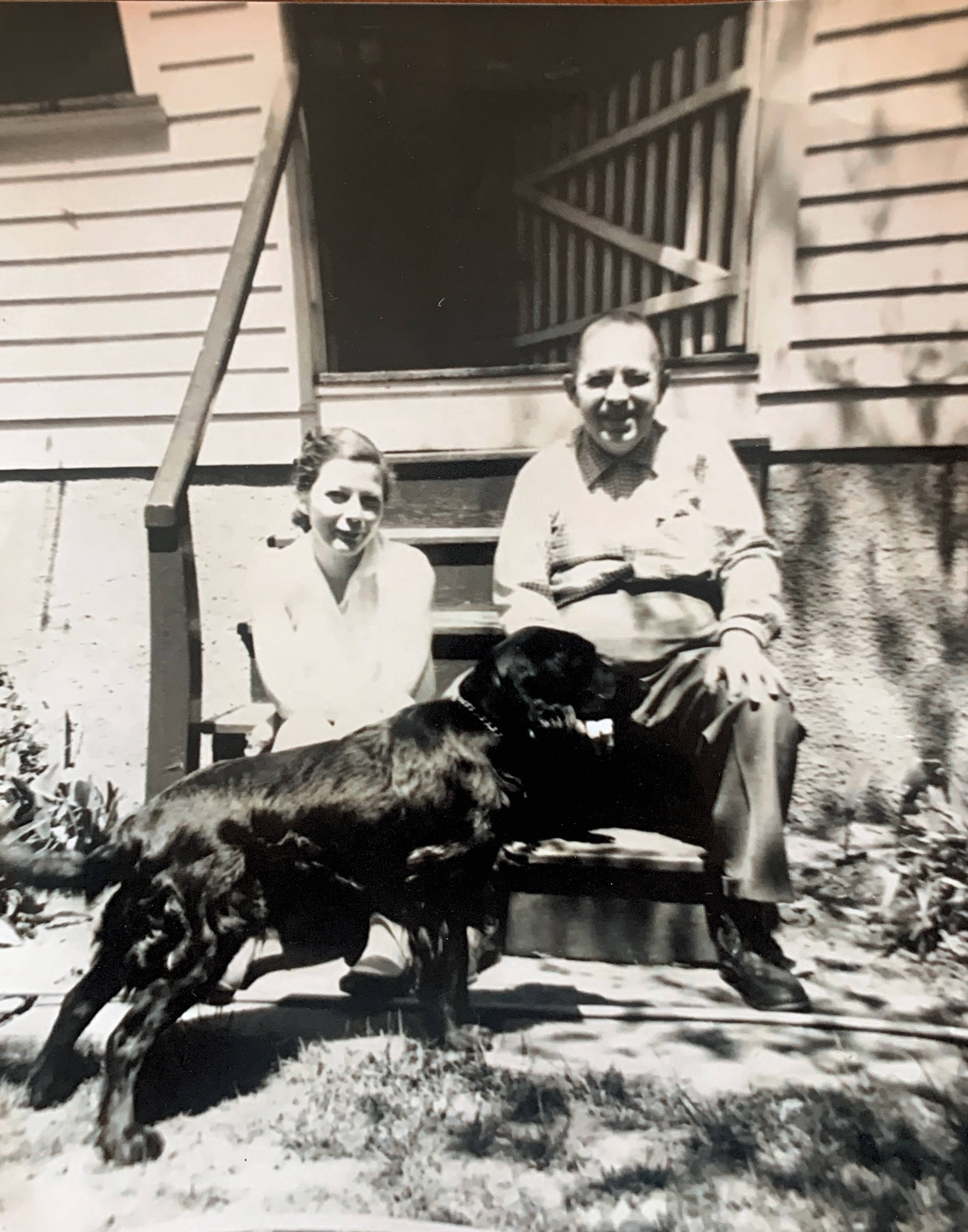 Mom, Grandpa and Jet. About 1950