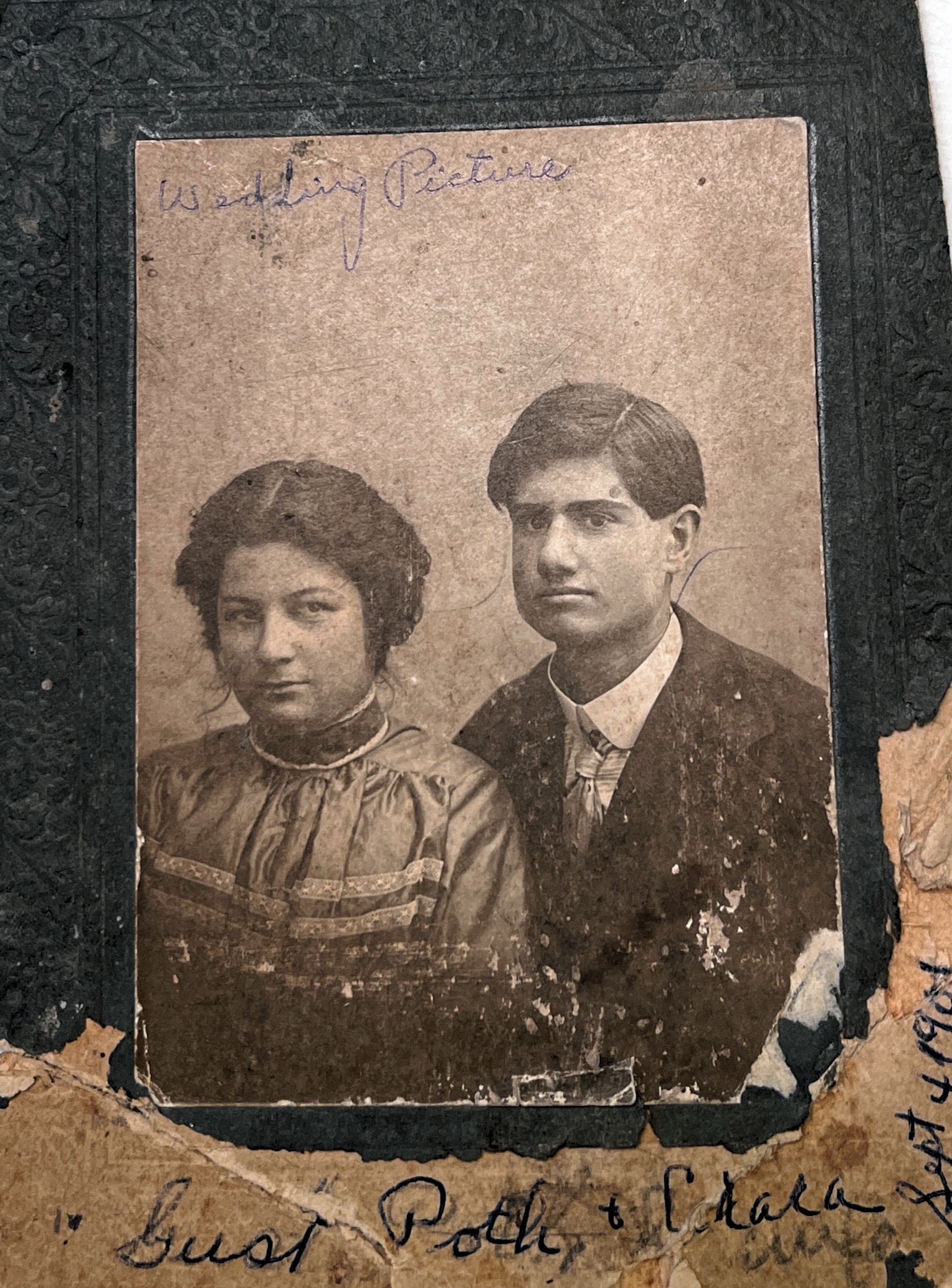 Gus and Clara Poth Sept 1901 wedding photo