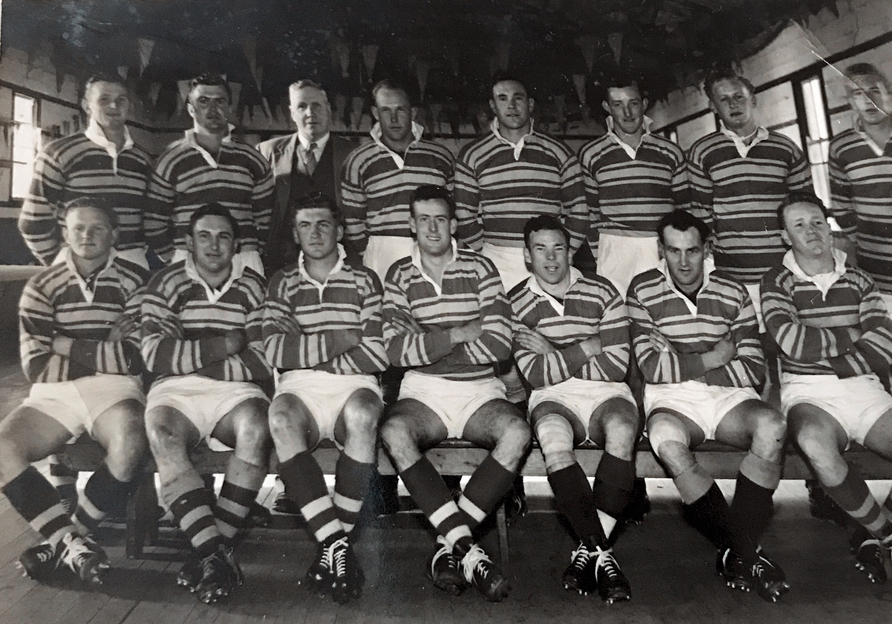 Keith Harris. South Sydney reserve grade rugby league. 1950’s
Back row first on the left 