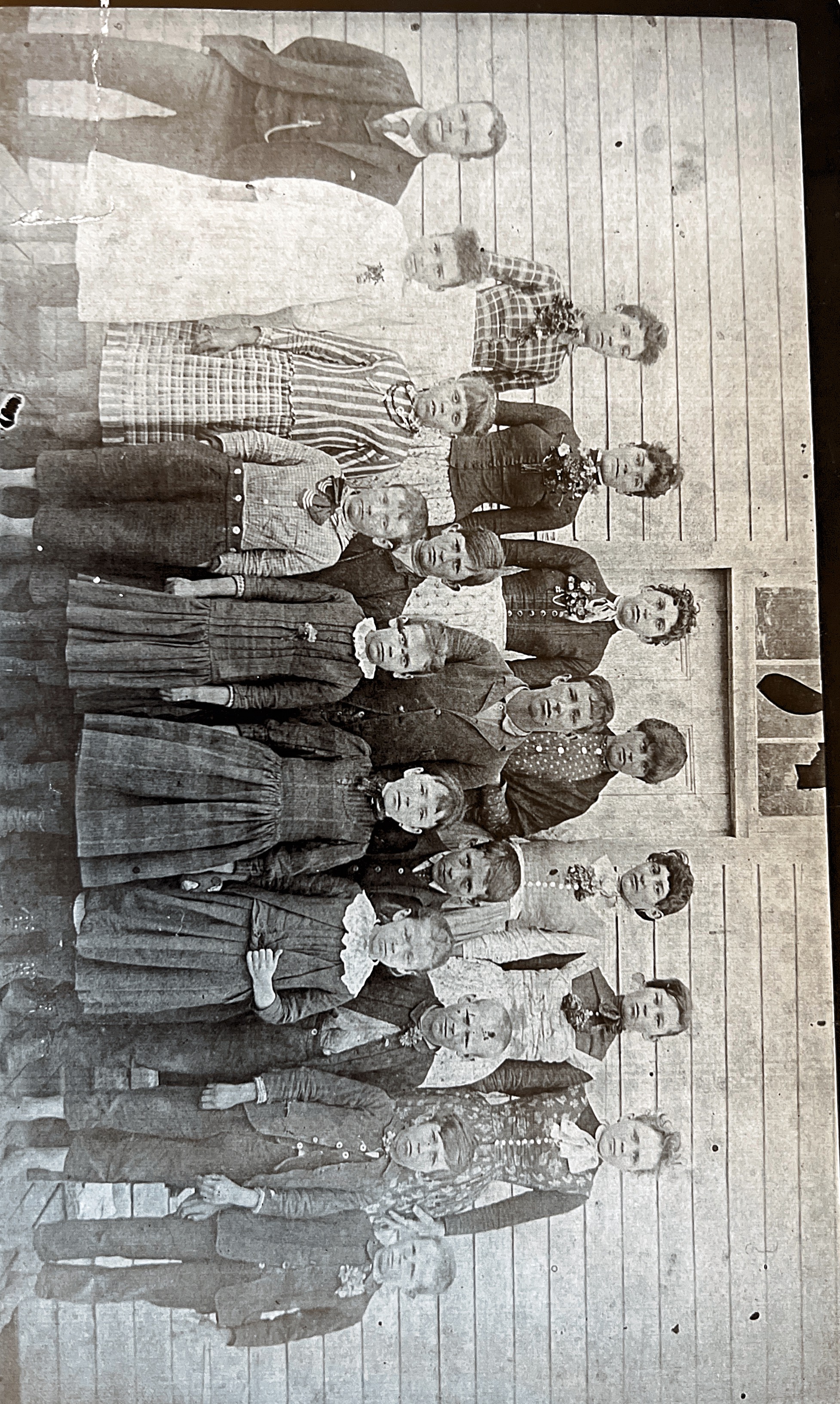 Children in front of Rock Hill School.  Abt. 1912?