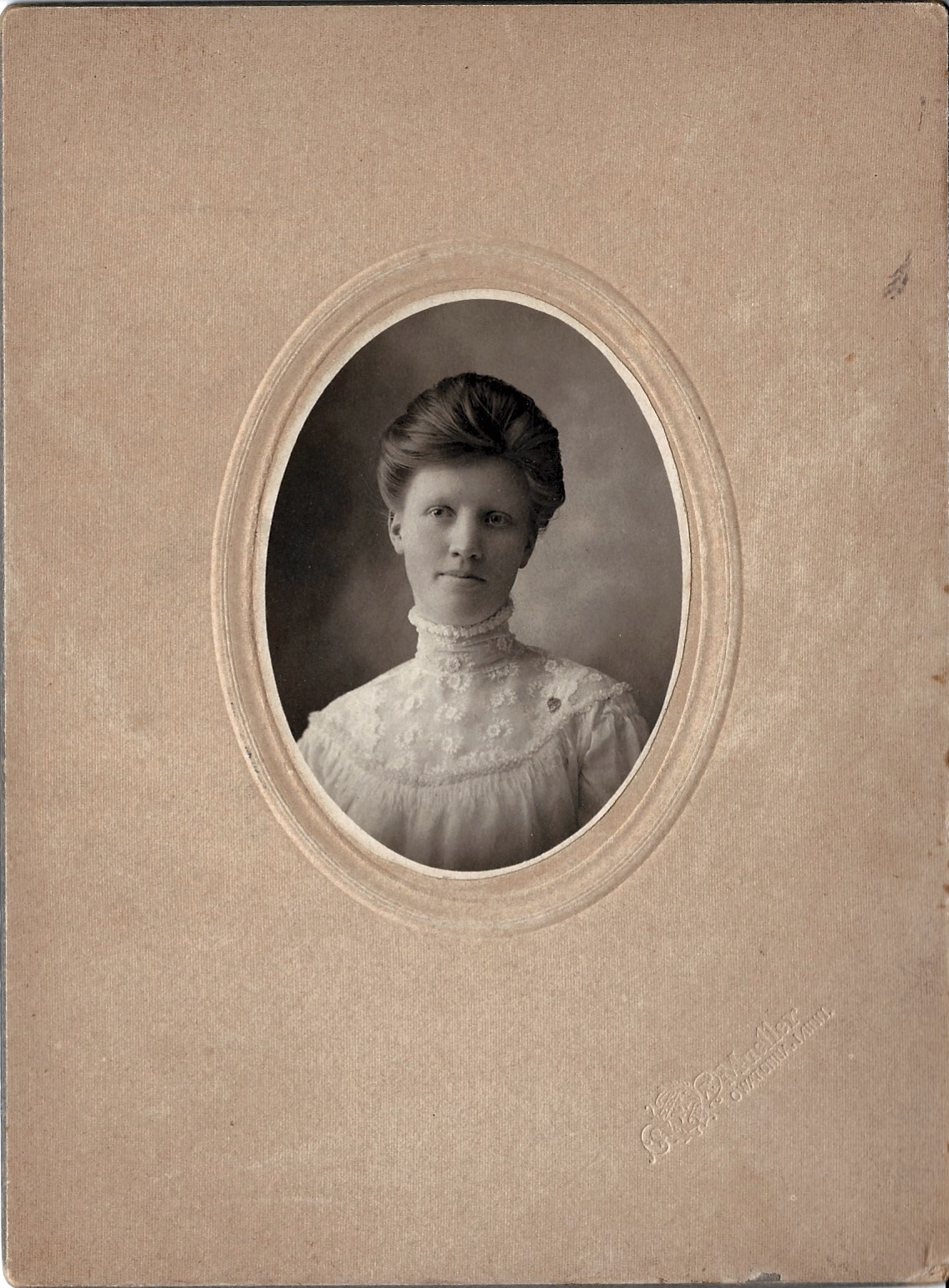 My great-great-grandmother Clara Peterson in 1904. Clara died of after affects from the Spanish Flu twenty years after this photo was taken.