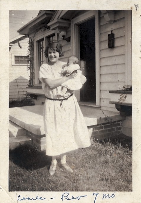 Cecile with her 7 month old daughter Beverly, circa 1922.